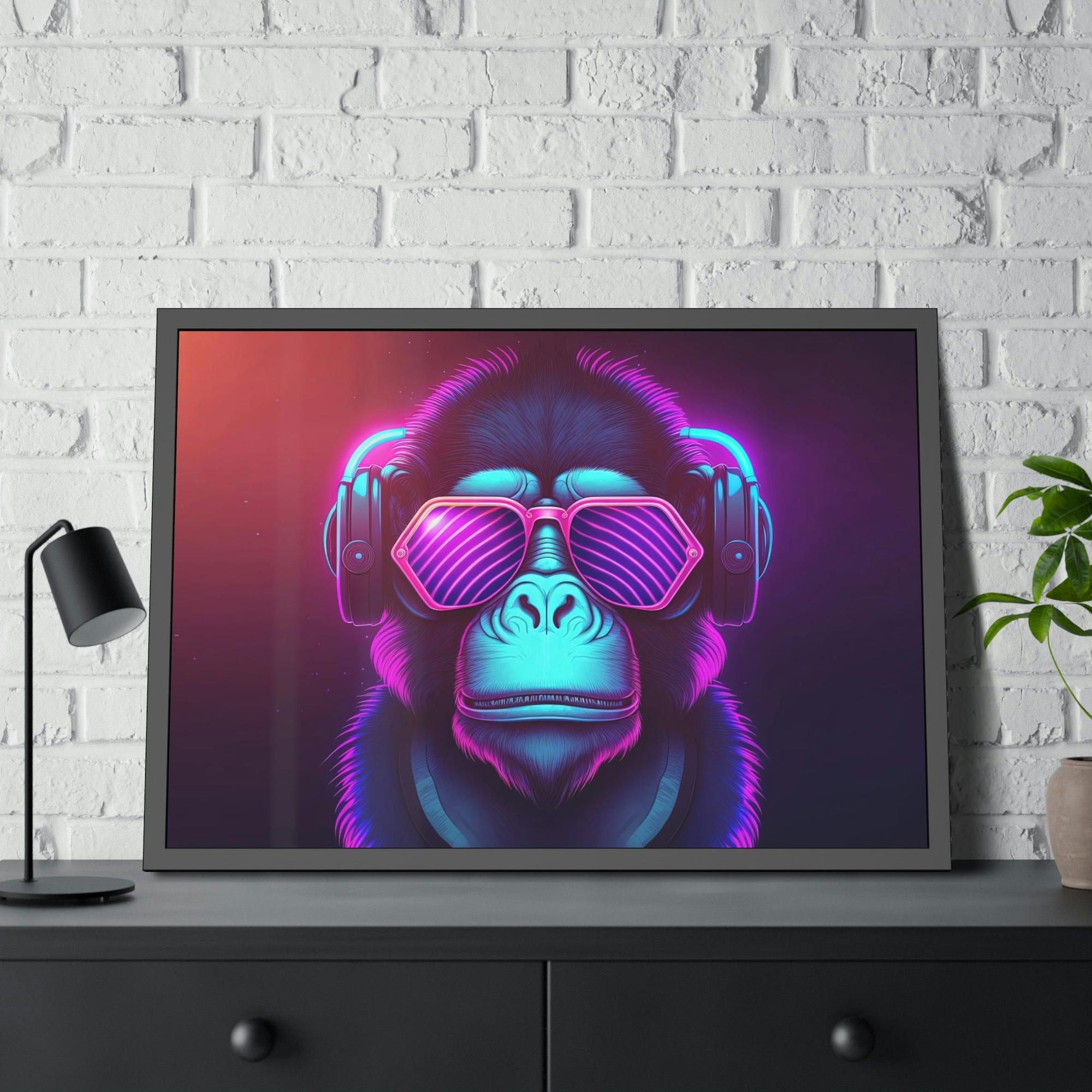 Neon Neon Symphony: Radiant Wall Art on Natural Canvas and Framed Prints