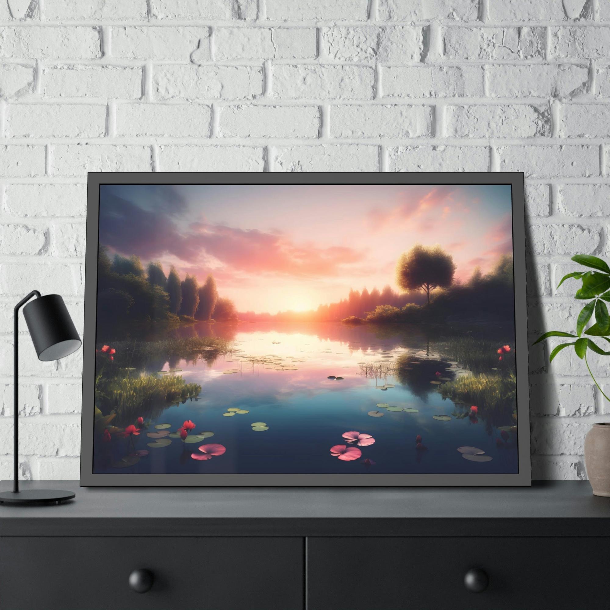 Lakes And Rivers The Charm of Lakes: Wall Art of a Charming Lake View on Natural Canvas & Poster