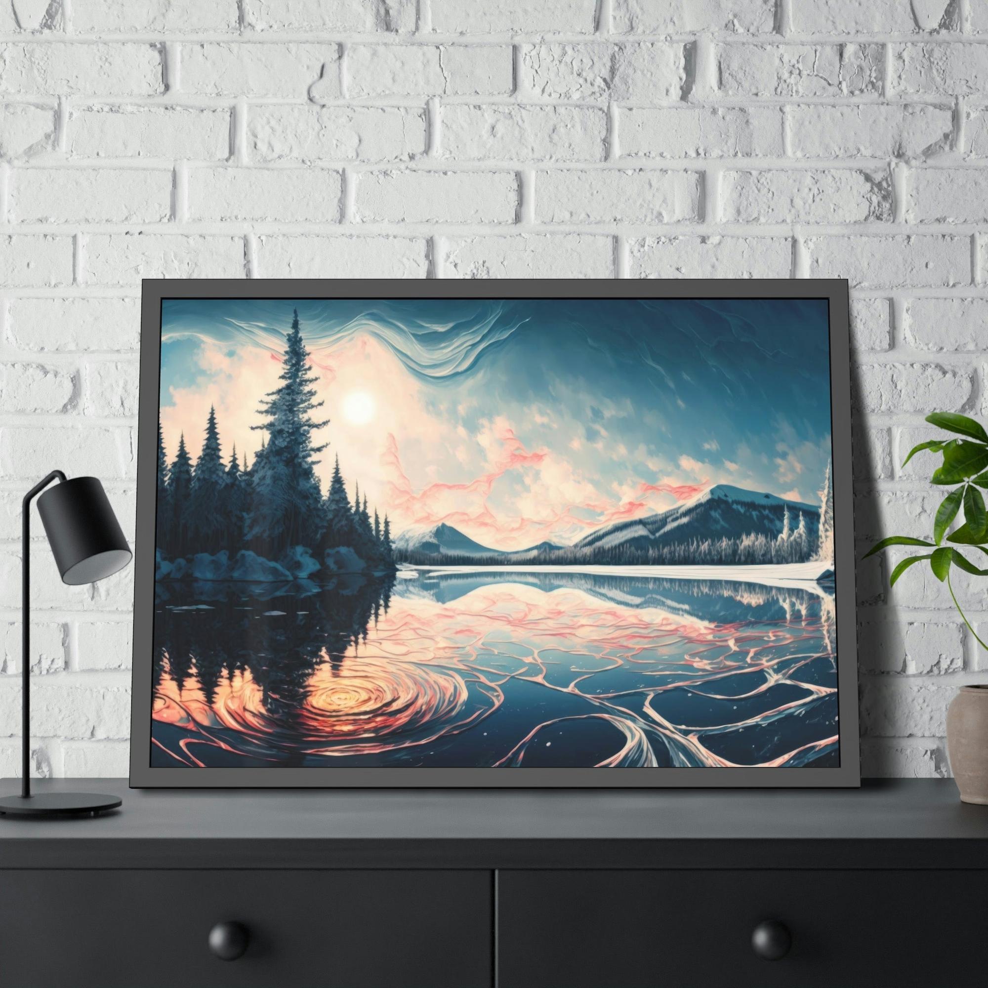 Lakes And Rivers Lakeside Memories: Print on Canvas & Poster of a Stunning Lake View
