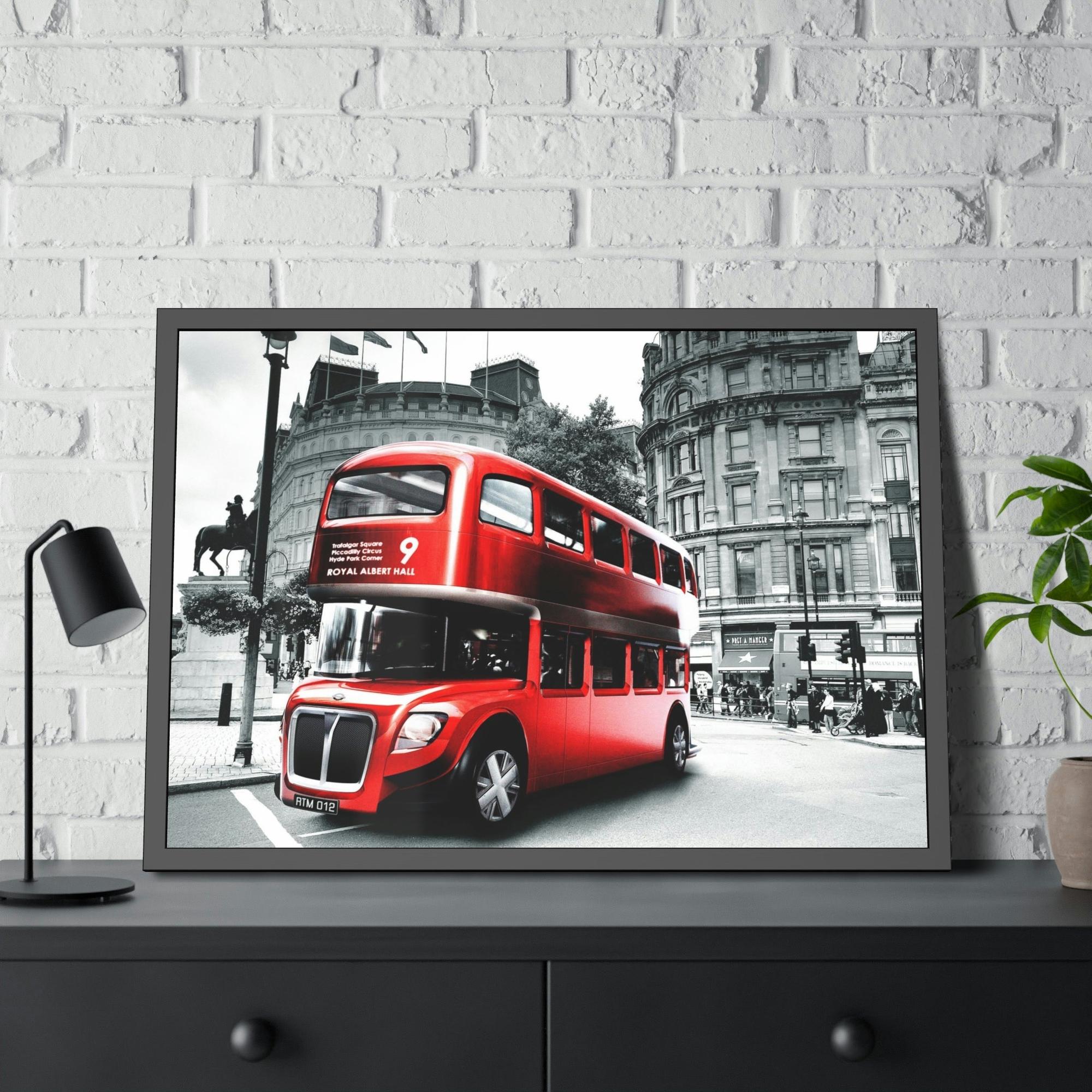 Bus Colorful Routes: Framed Poster showcasing a Vibrant Bus