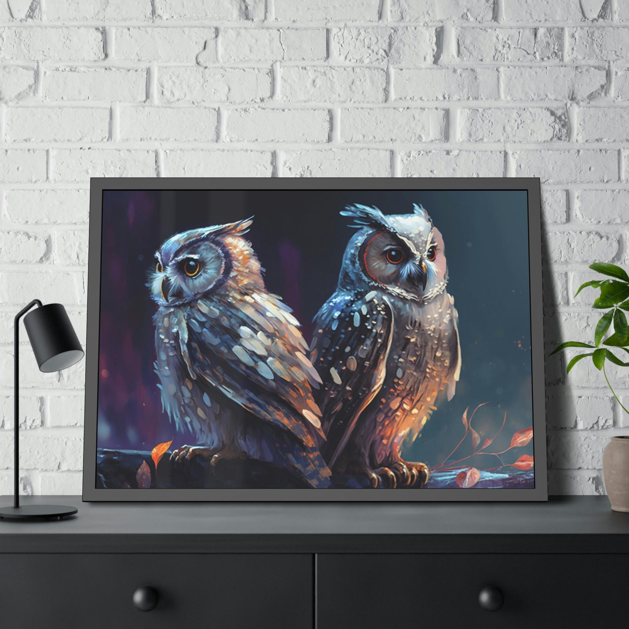 Owls Nocturnal Guardians: A Painting of Owls
