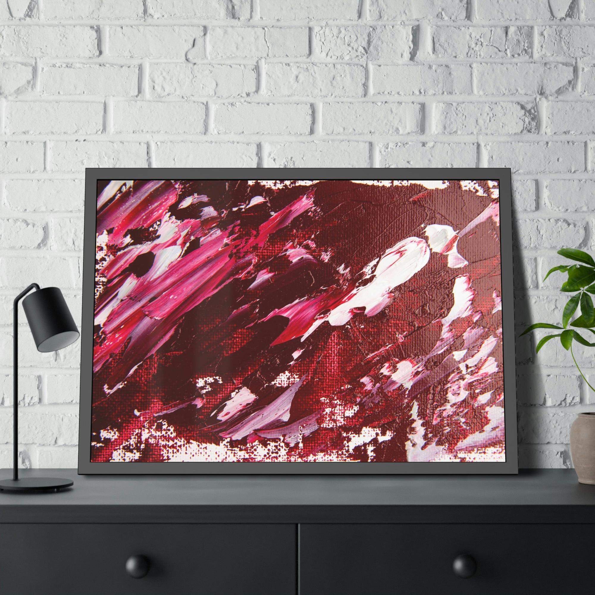 Red Abstract Art Red Fireworks: A Vibrant Print on Natural Canvas to Brighten Your Room
