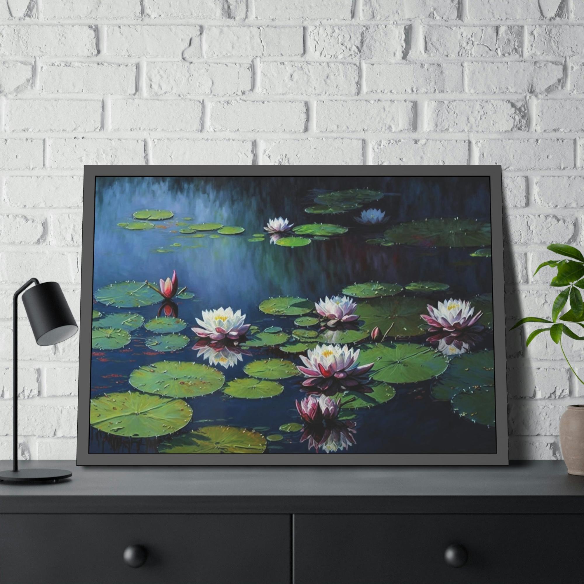 Lilies & Waterlily Water Lily Serenity: A Painting on Canvas