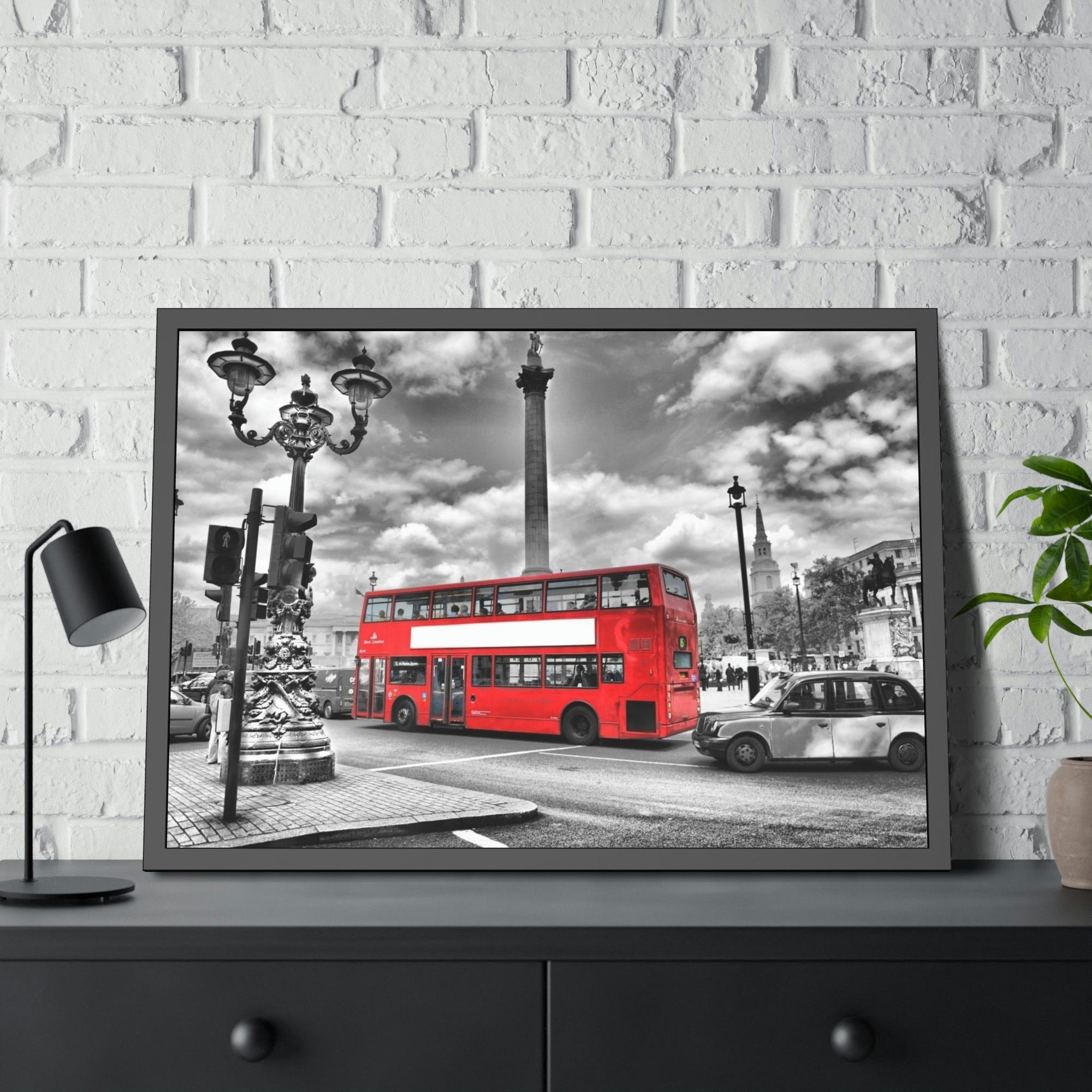 Bus Journey in Motion: Dynamic Bus Art on Framed Canvas