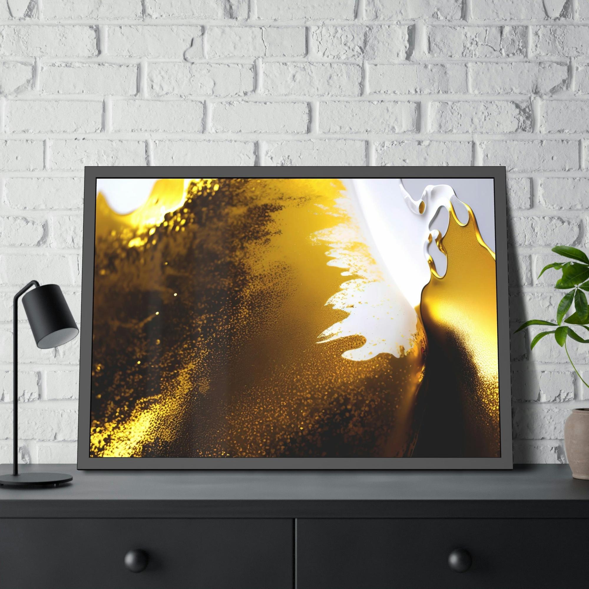 Gold Abstract Art Golden Abstractions: Print on Canvas of Abstract Gold Art
