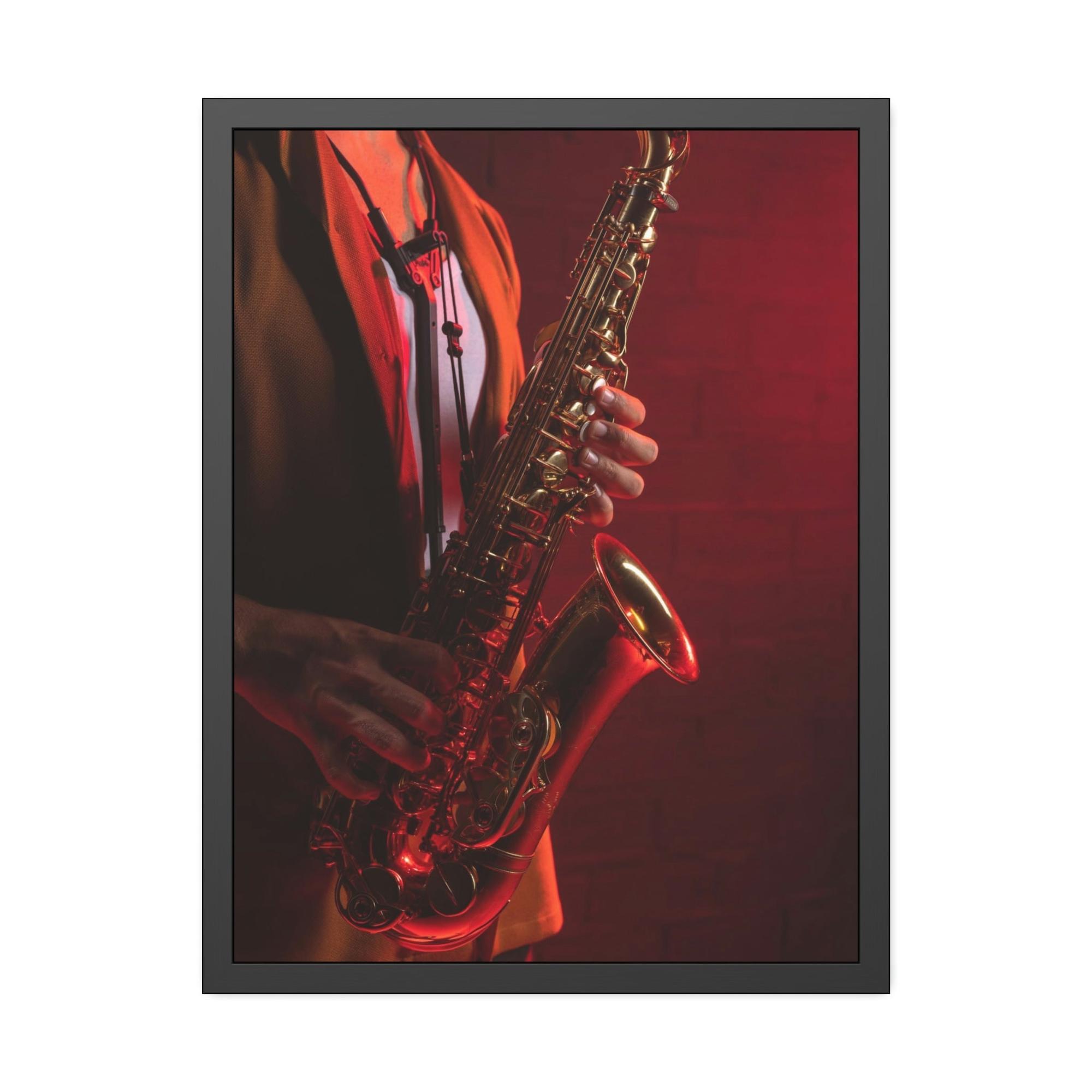 Blues Blues Night: Poster and Print on Canvas with Mood-Setting Music Art