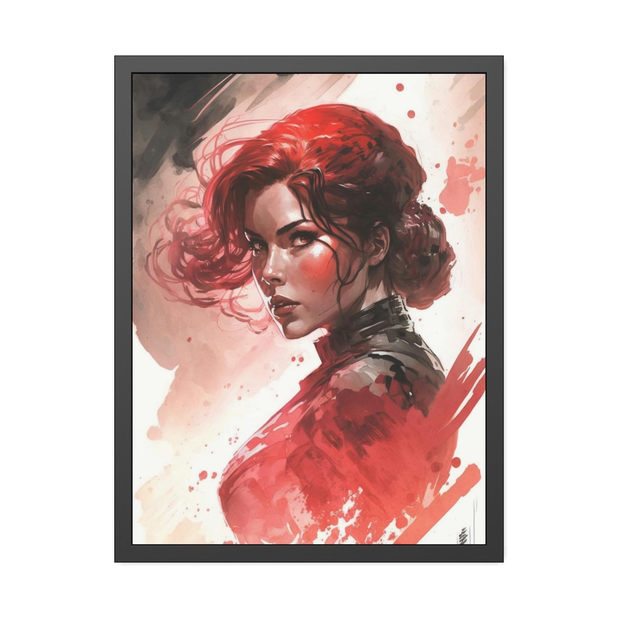 Black Widow The Black Widow: Framed Canvas and Print with Marvel Superhero Art