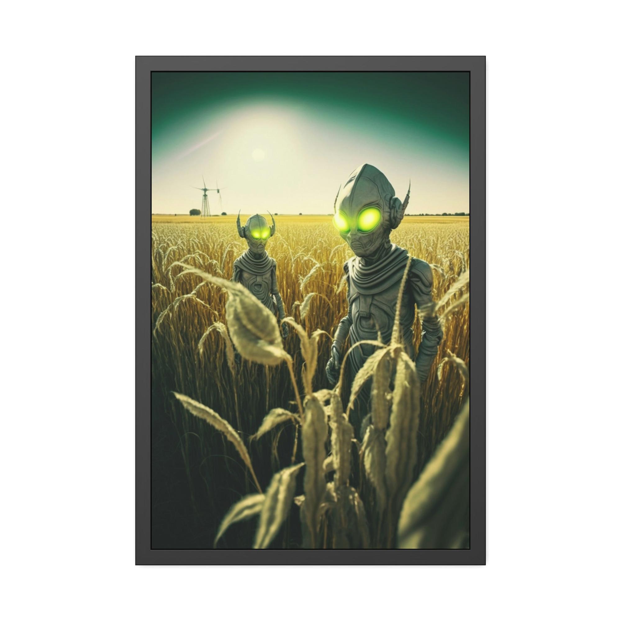 Aliens Artistic Aliens: A Canvas Print Featuring Mysterious Extraterrestrial Life Forms