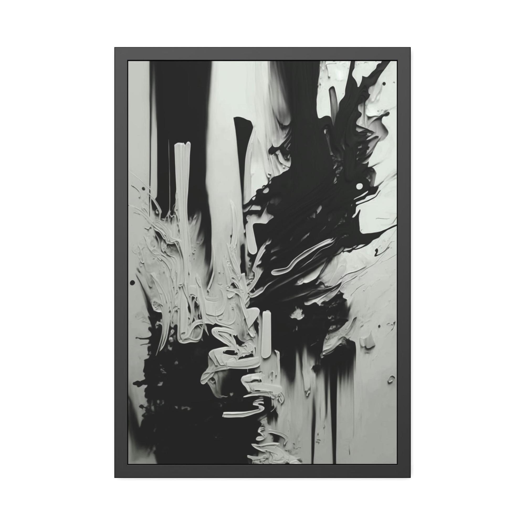 Black&White Abstract Art The Shadow's Dance: A Natural Canvas & Poster Painting of Abstract Shapes and Shadows