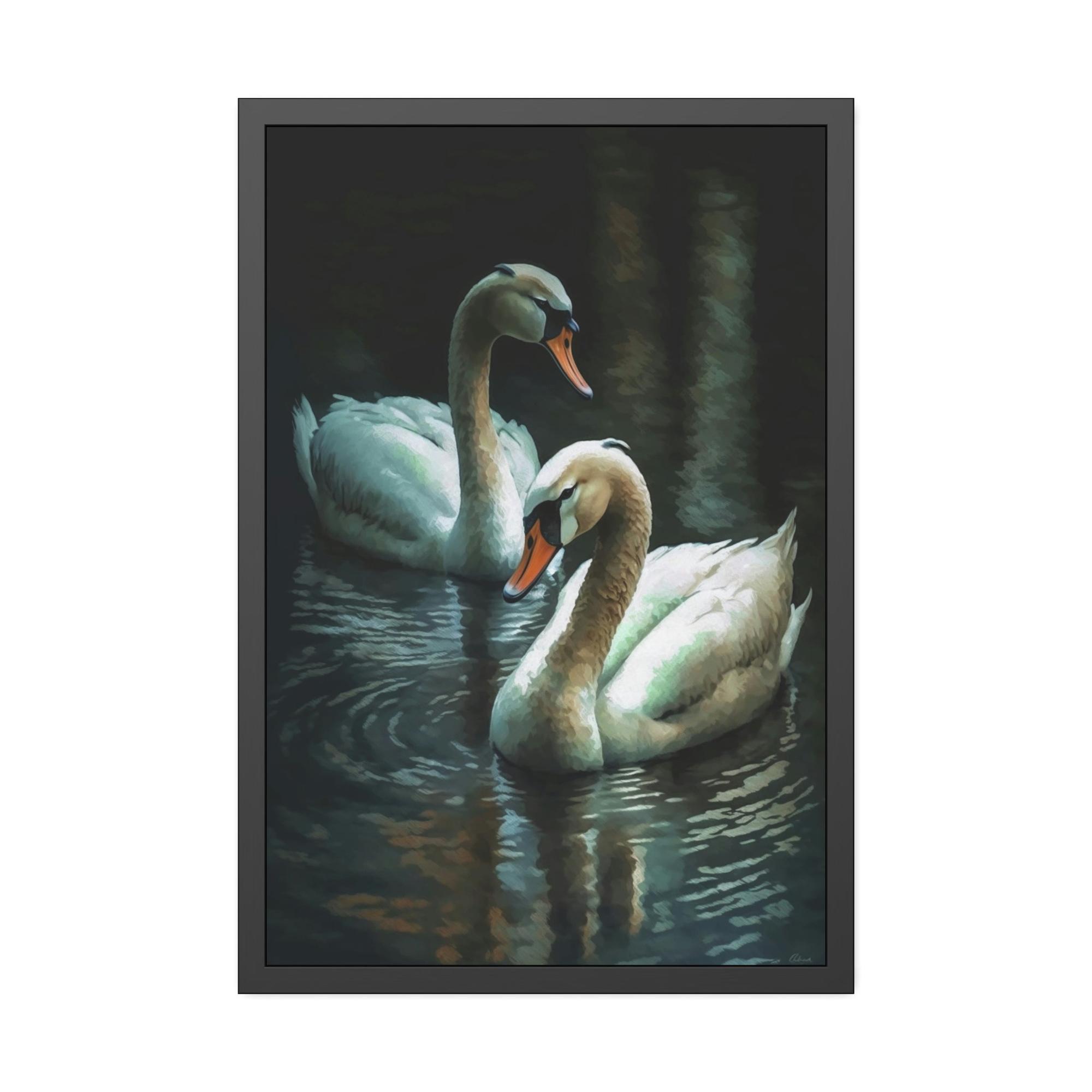 Swans Swan Lake: A Dreamy Painting on Canvas