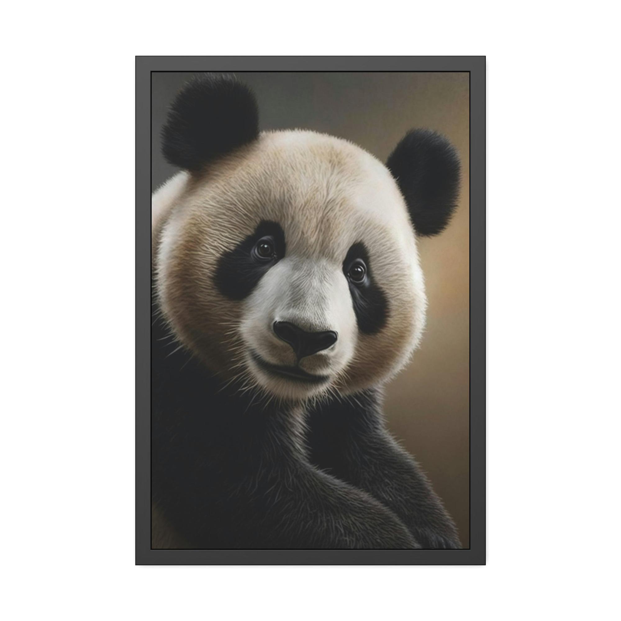 Pandas Panda at Rest: A Serene Portrait of Gentle Giant on Canvas