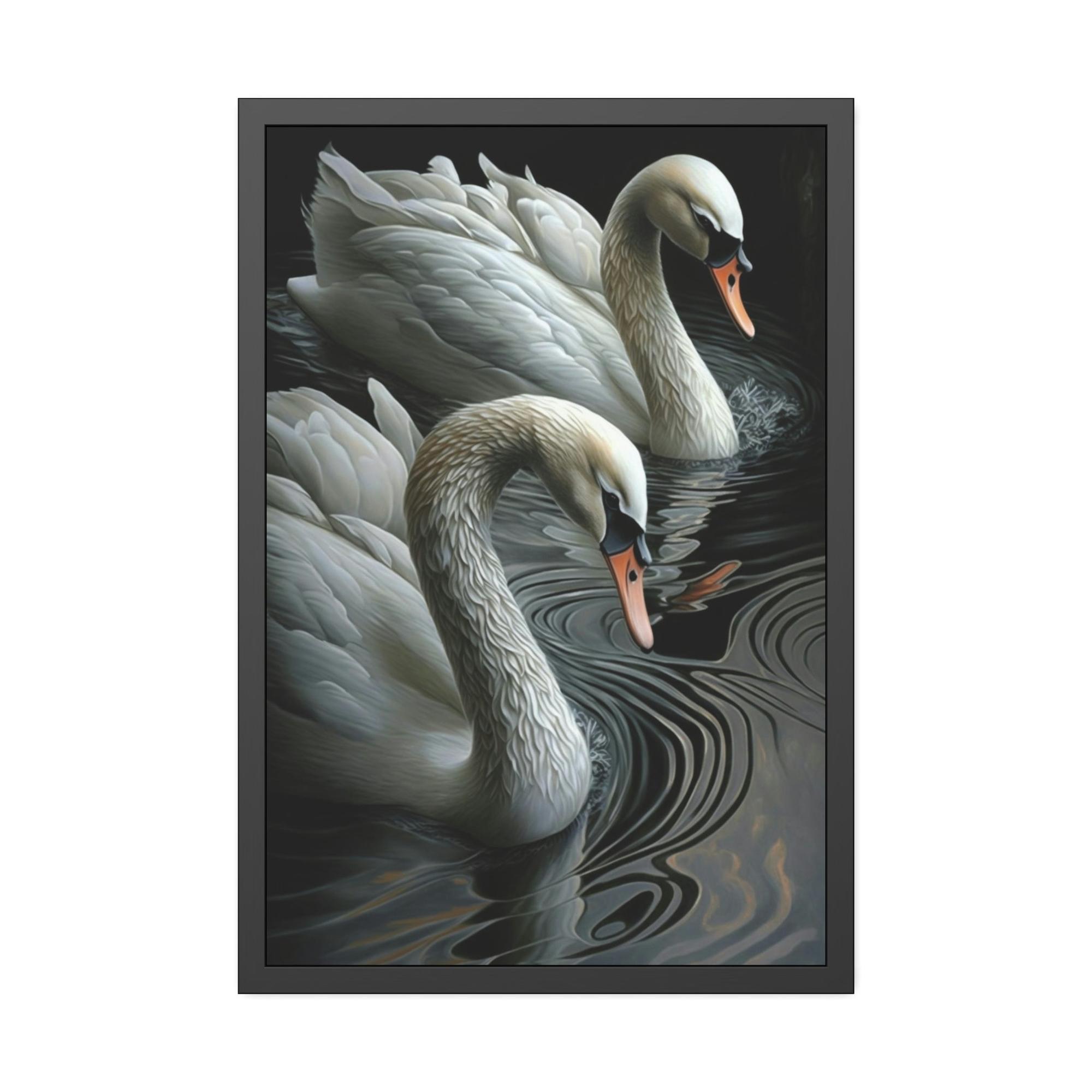 Swans The Beauty of Swans: A Soft and Elegant Painting on Canvas