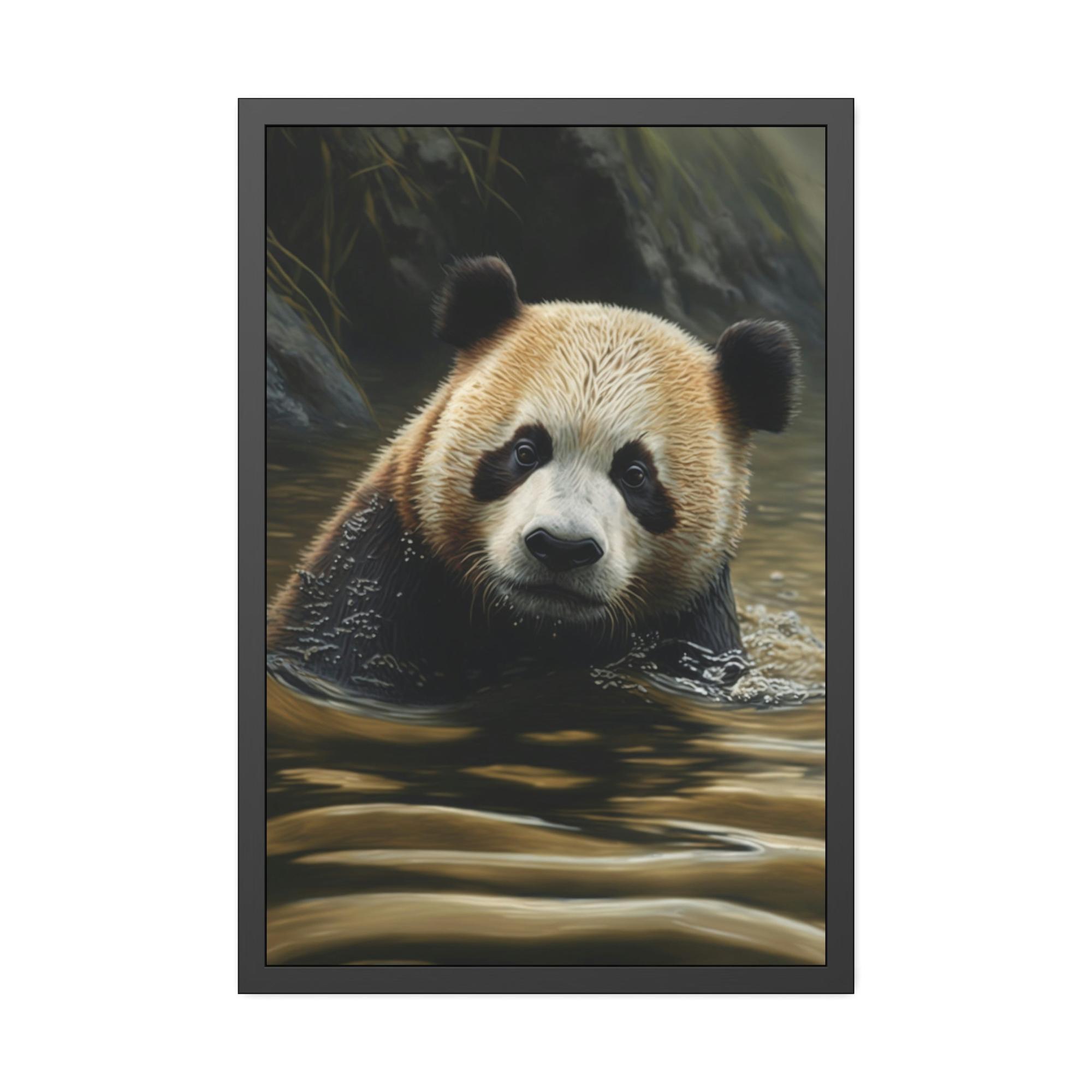 Pandas Water Wading Panda: A Serene Scene