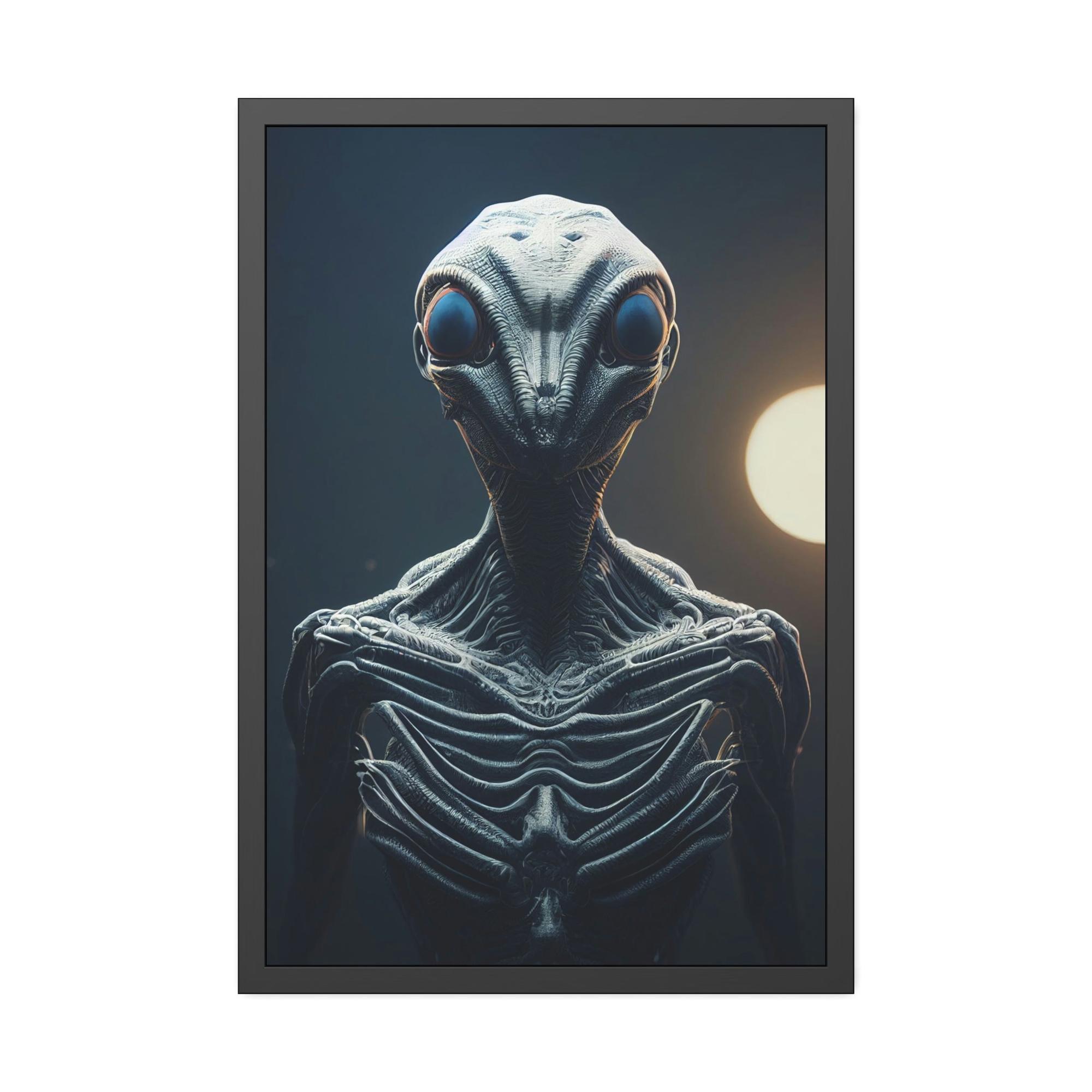 undefined Beyond Our World: Framed Canvas Art Featuring a Mystical Alien