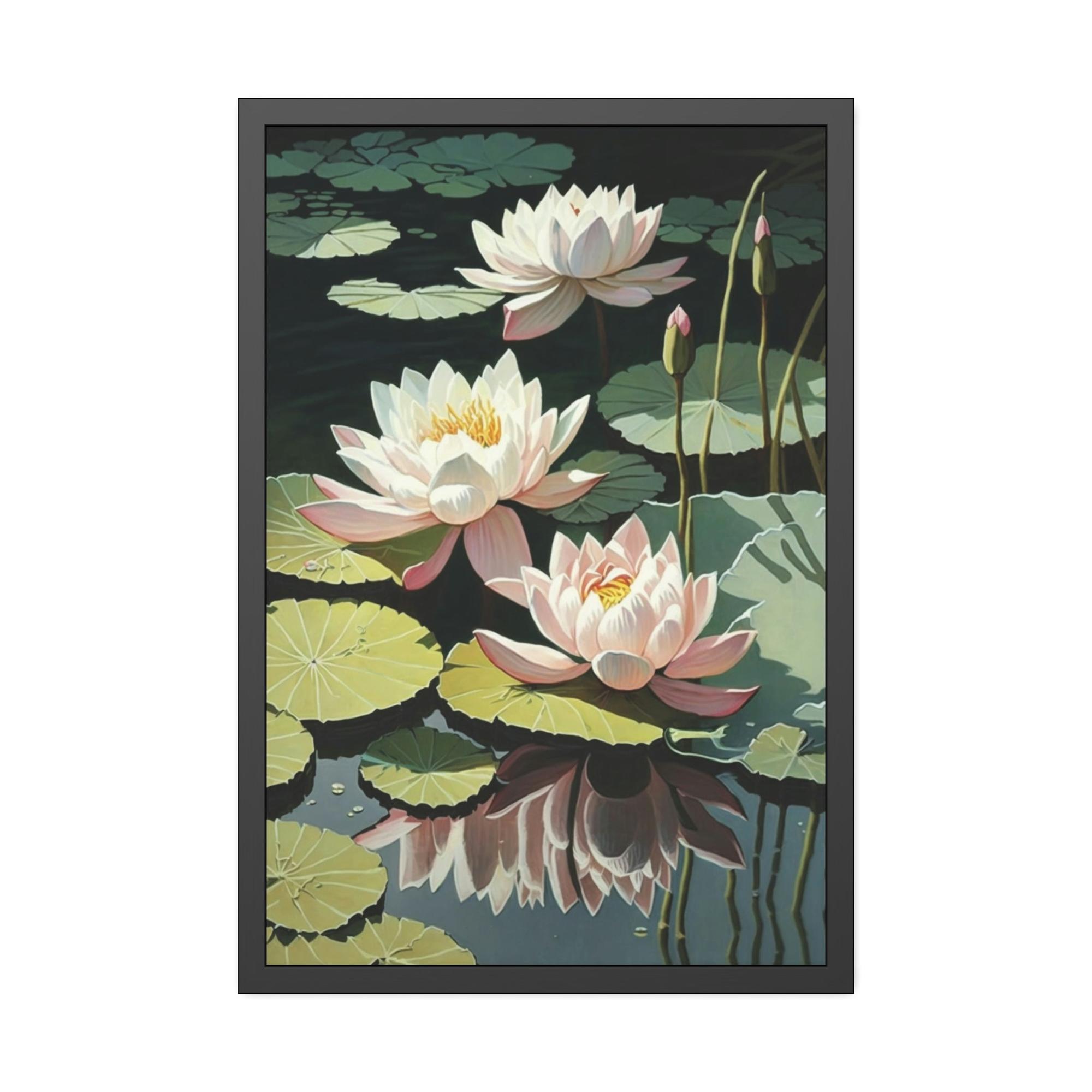Lotuses Lotus Dreamscape: Mesmerizing Framed Canvas and Print