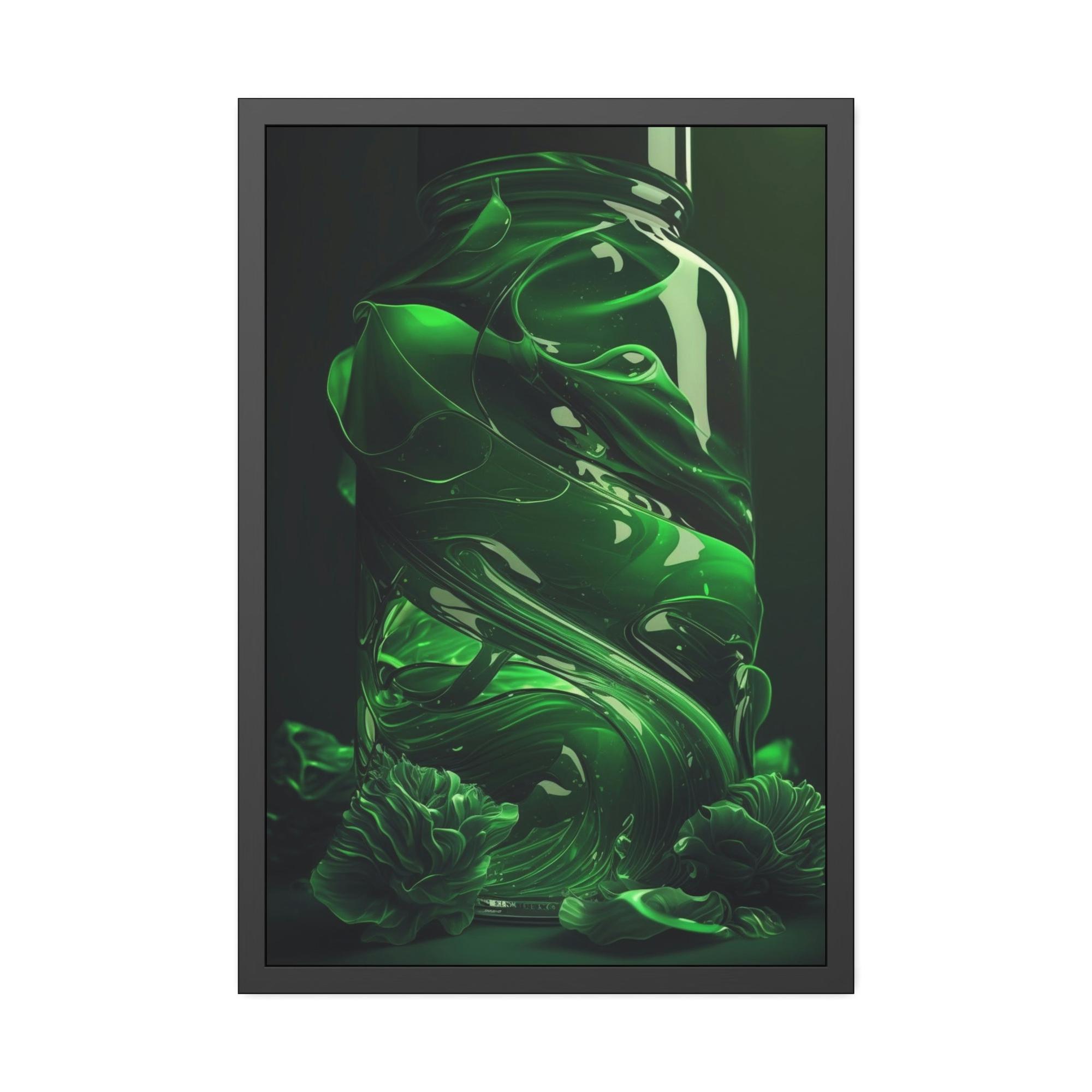 Green Shades of Green: Abstract Canvas Painting for Modern Interiors