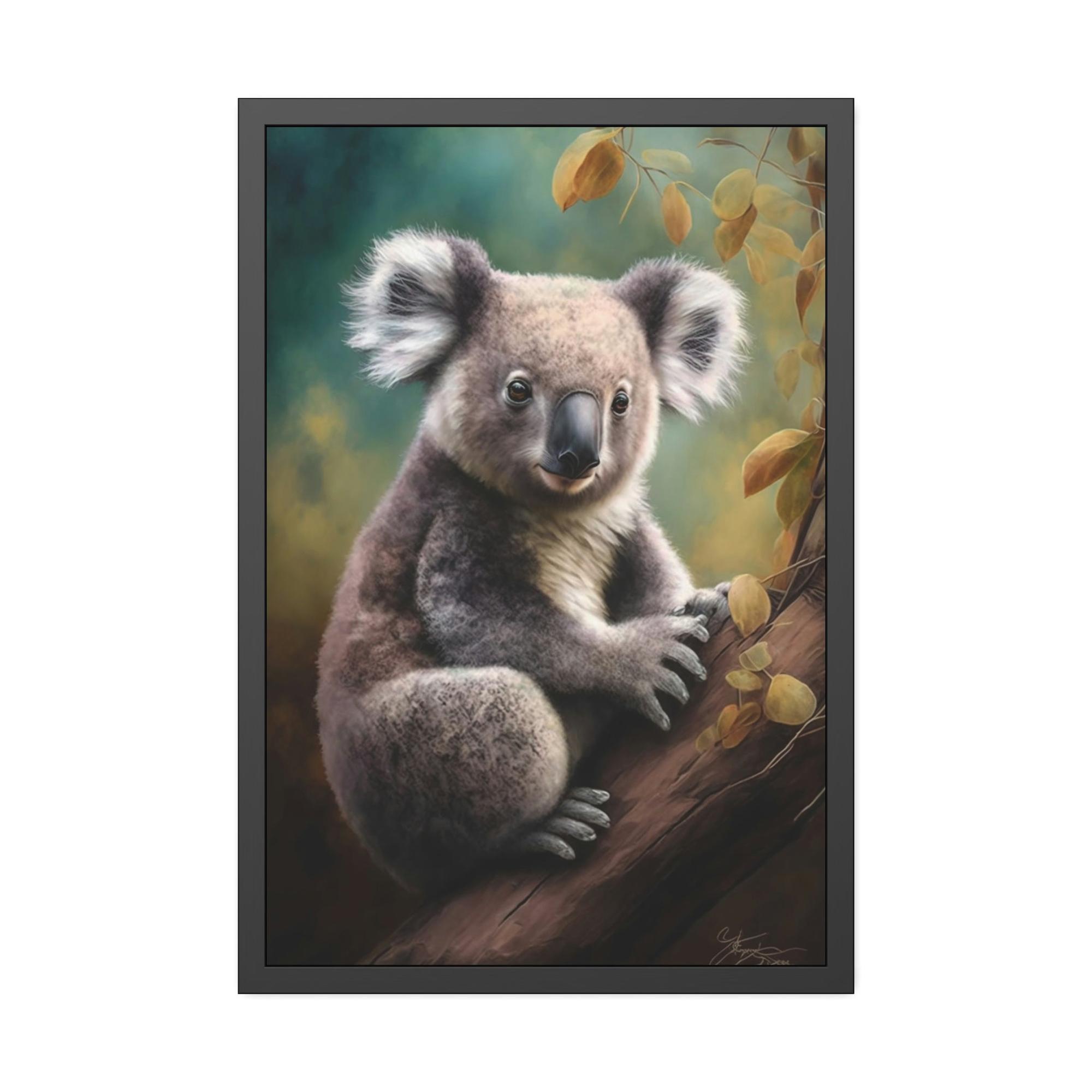 Koalas A Peaceful Moment in the Eucalyptus Forest: A Koala Painting on Canvas