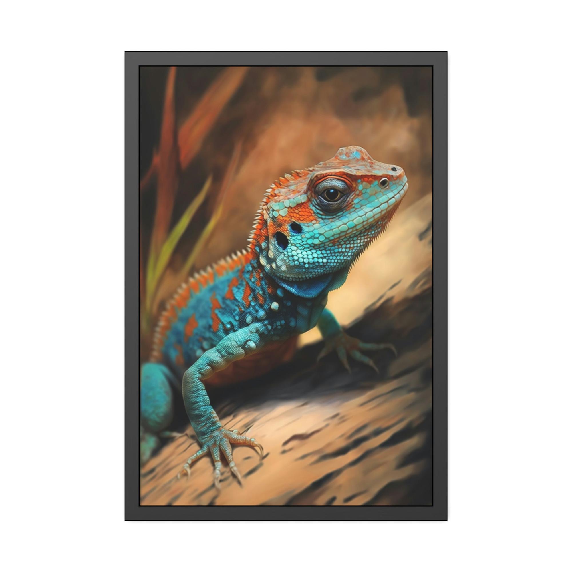 Lizards The Lizard King: Artistic Poster Featuring Regal Reptiles