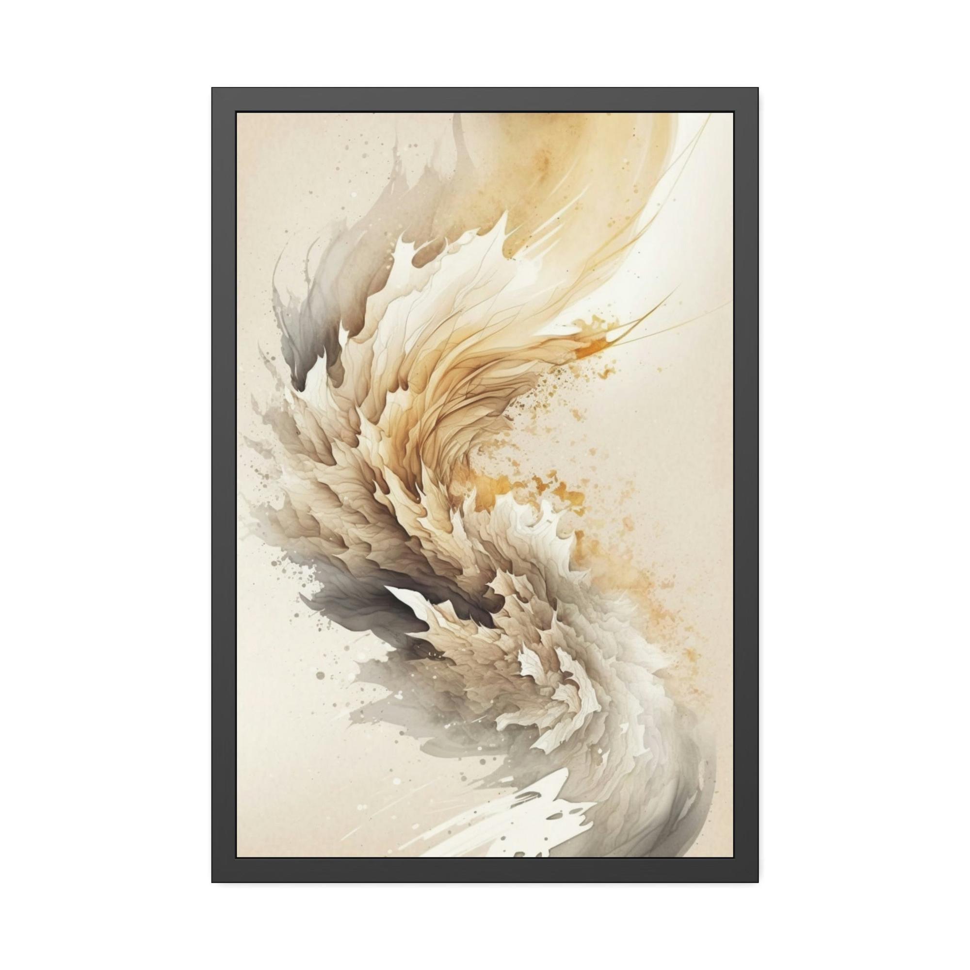 Beige Art Neutral Beauty: Framed Canvas Print Featuring a Beige Color Palette