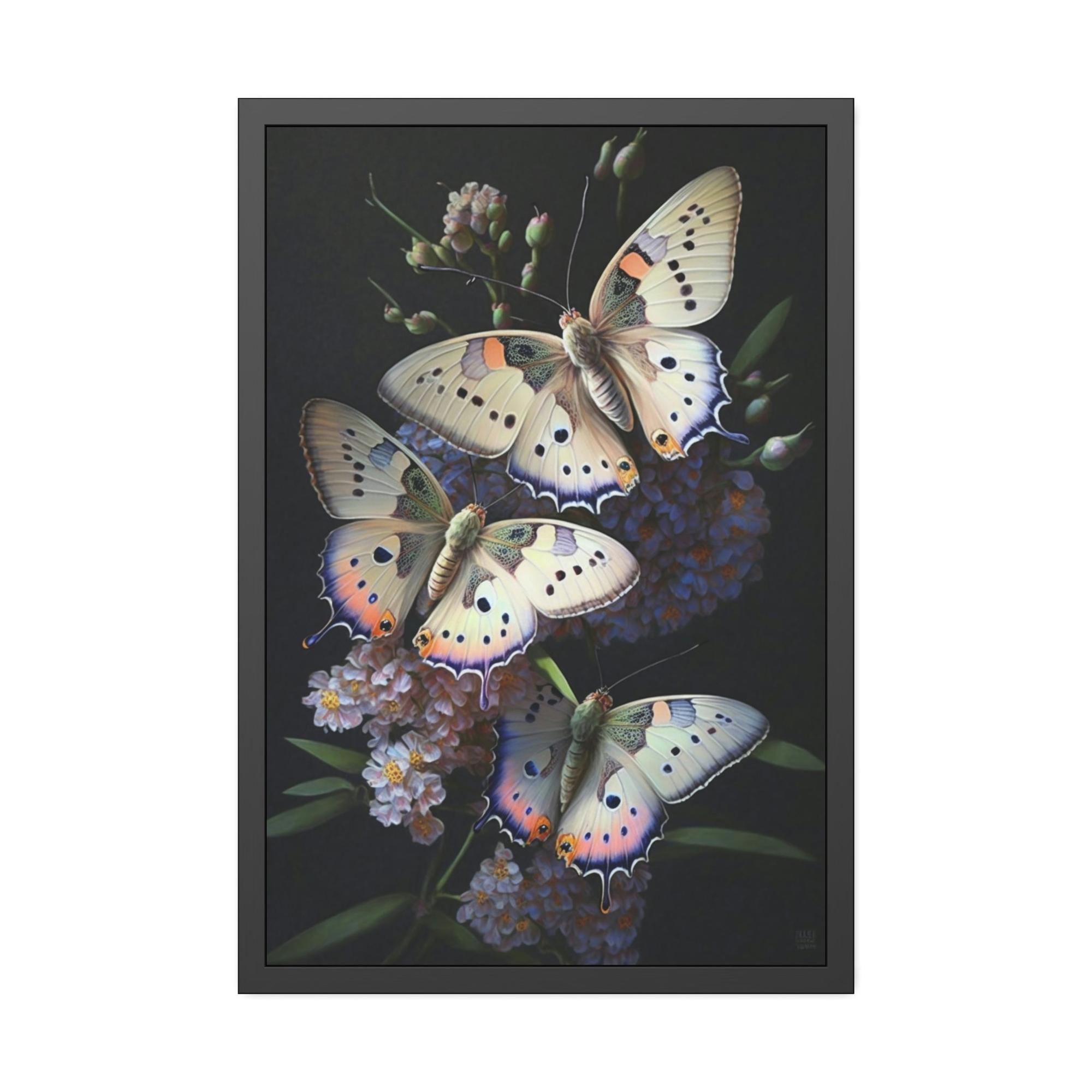 Butterflys Butterflies in Bloom: Canvas & Poster Print of Insects Pollinating Flowers