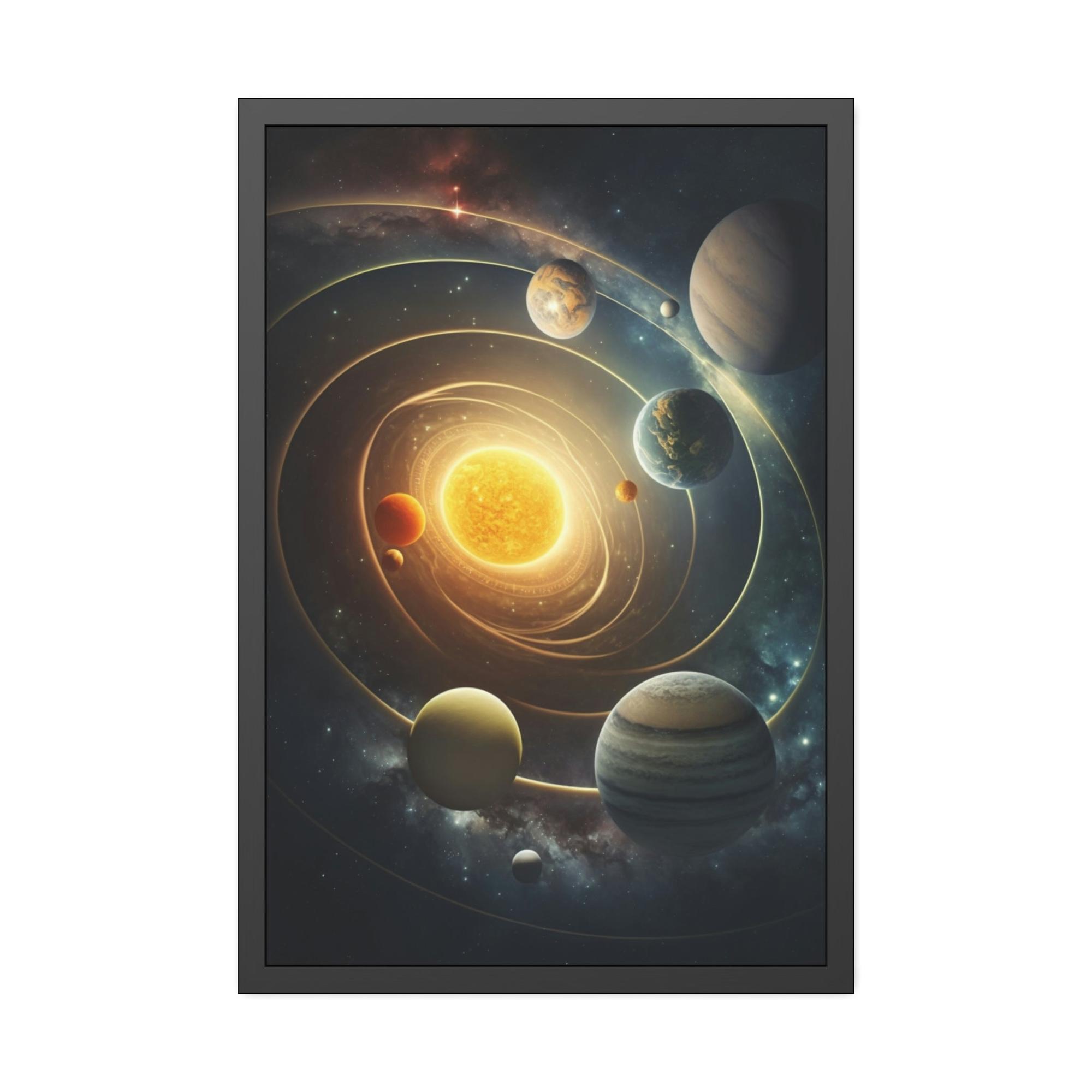 Solar System Discover the Cosmos: Framed Canvas Art of the Solar System for an Out-of-This-World Experience