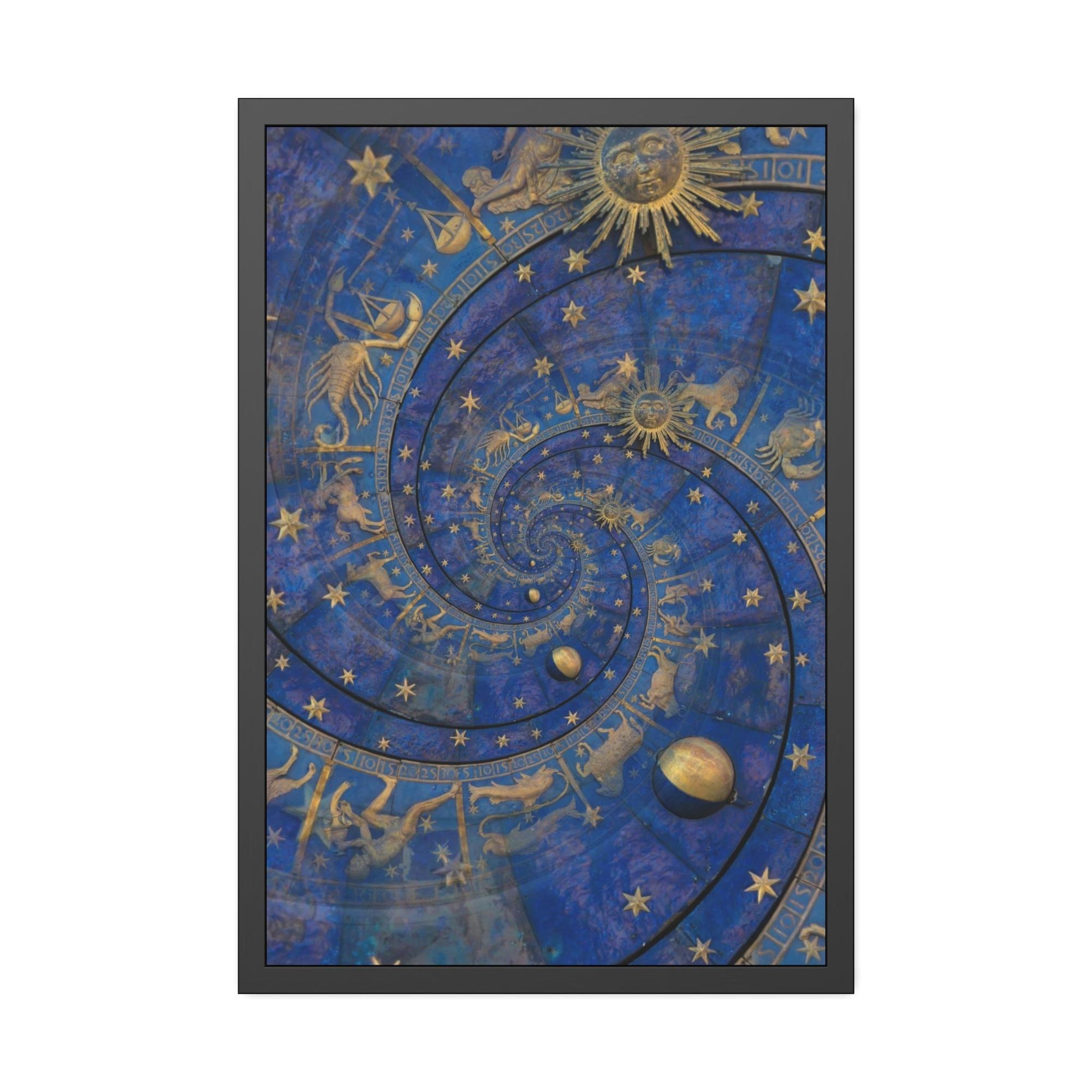 Zodiac Zodiac Symbols in the Sky: Abstract Framed Poster Art for Home