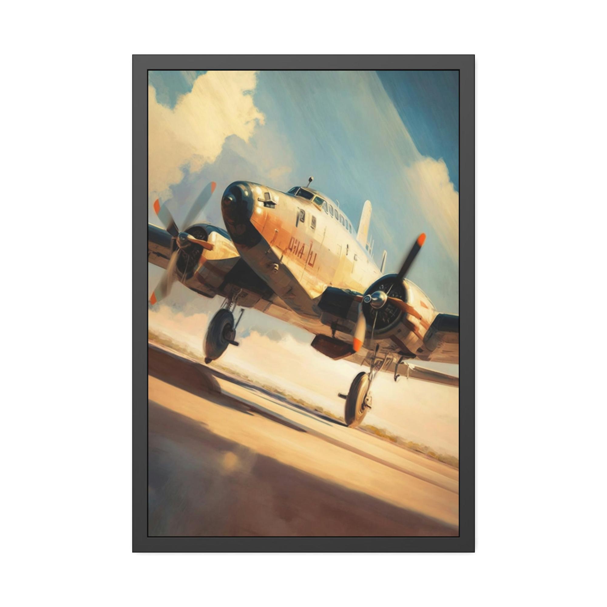 Aircraft Flying Dreams: Captivating Aircraft Wall Art on Framed Poster