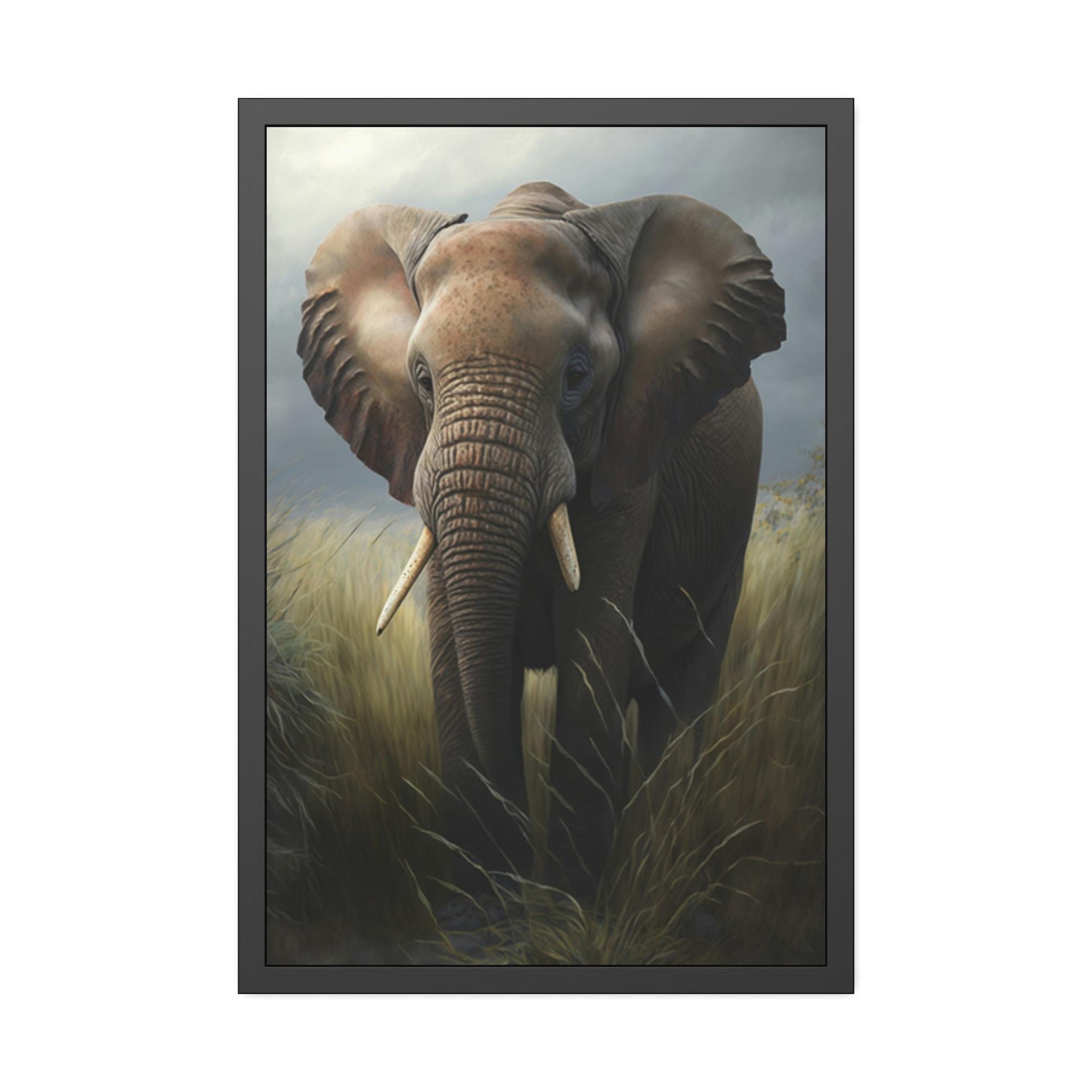 Elephants Majestic Giants: Canvas and Poster with Stunning Elephant Portrait