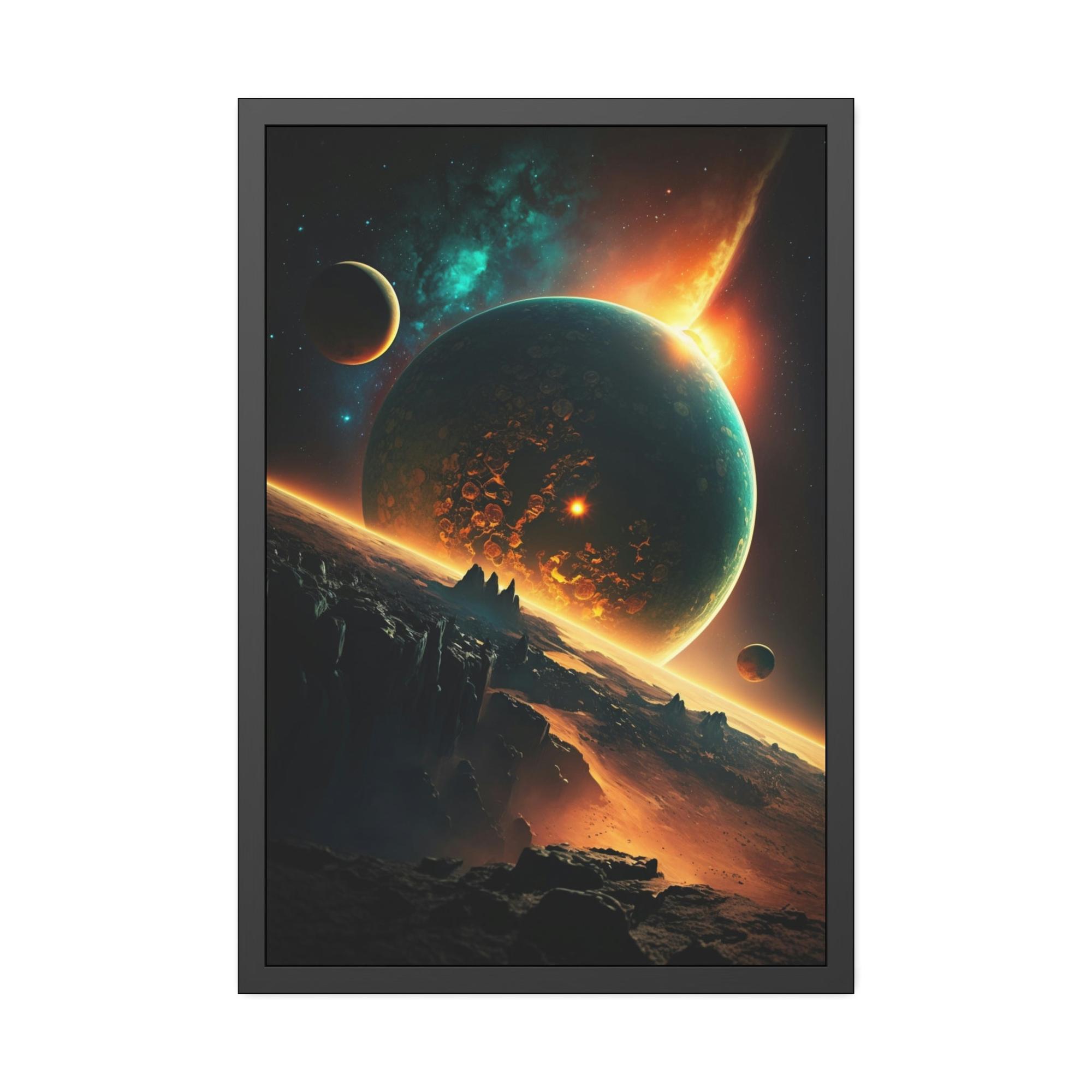 Planets Heavenly Bodies: Beautiful Art Print of Planets on Natural Canvas