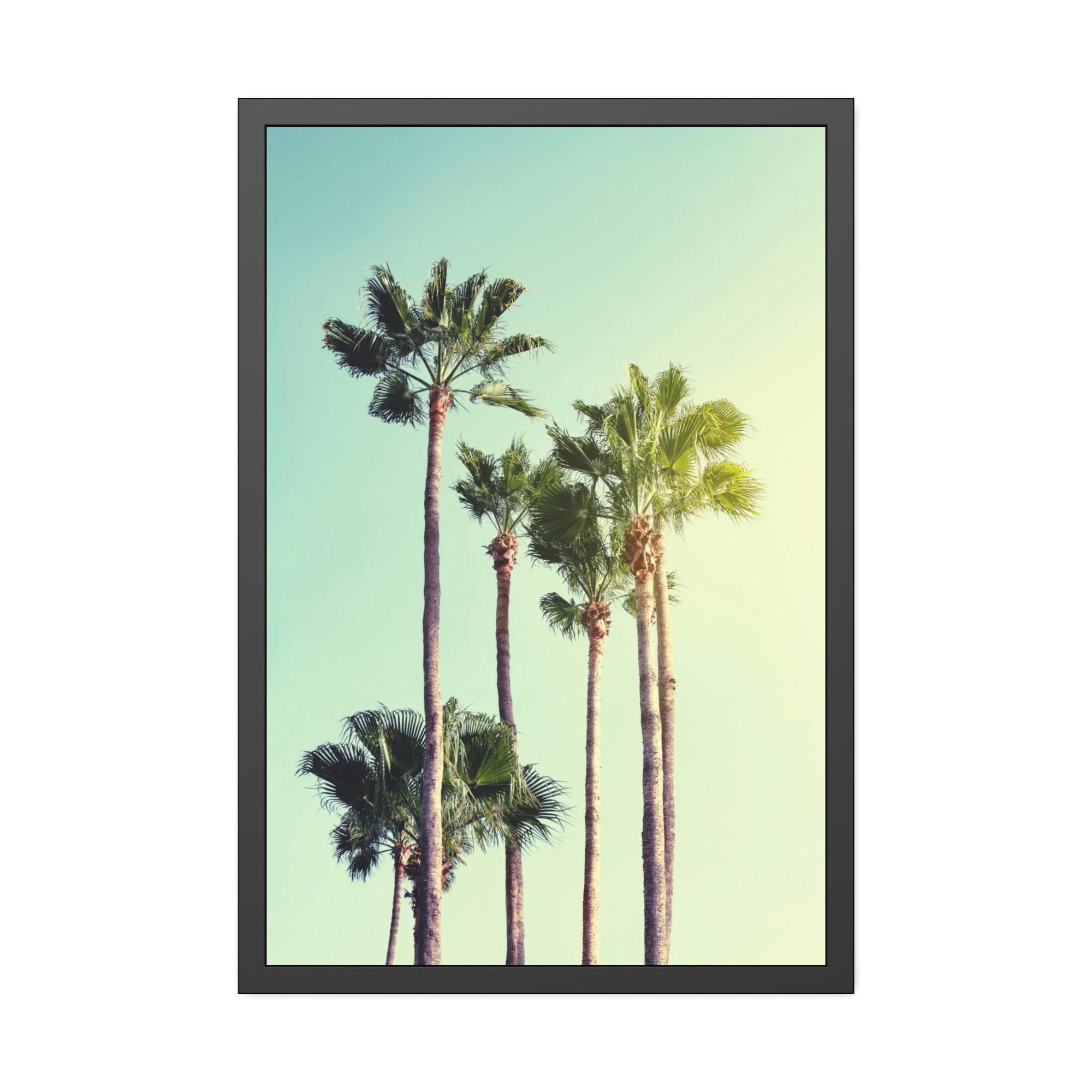 Palm Trees The Palm's Path: A Mesmerizing Wall Art of Palm Trees Lining a Road