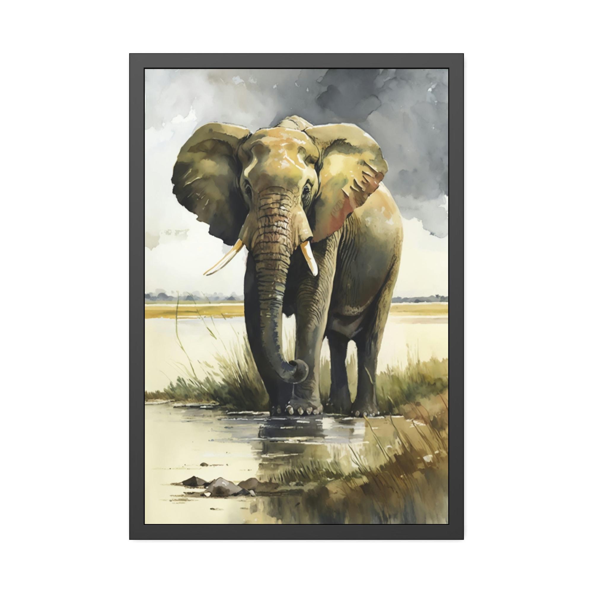 Elephants Serene Giants: Beautiful Art of Elephant in Calming Natural Landscapes