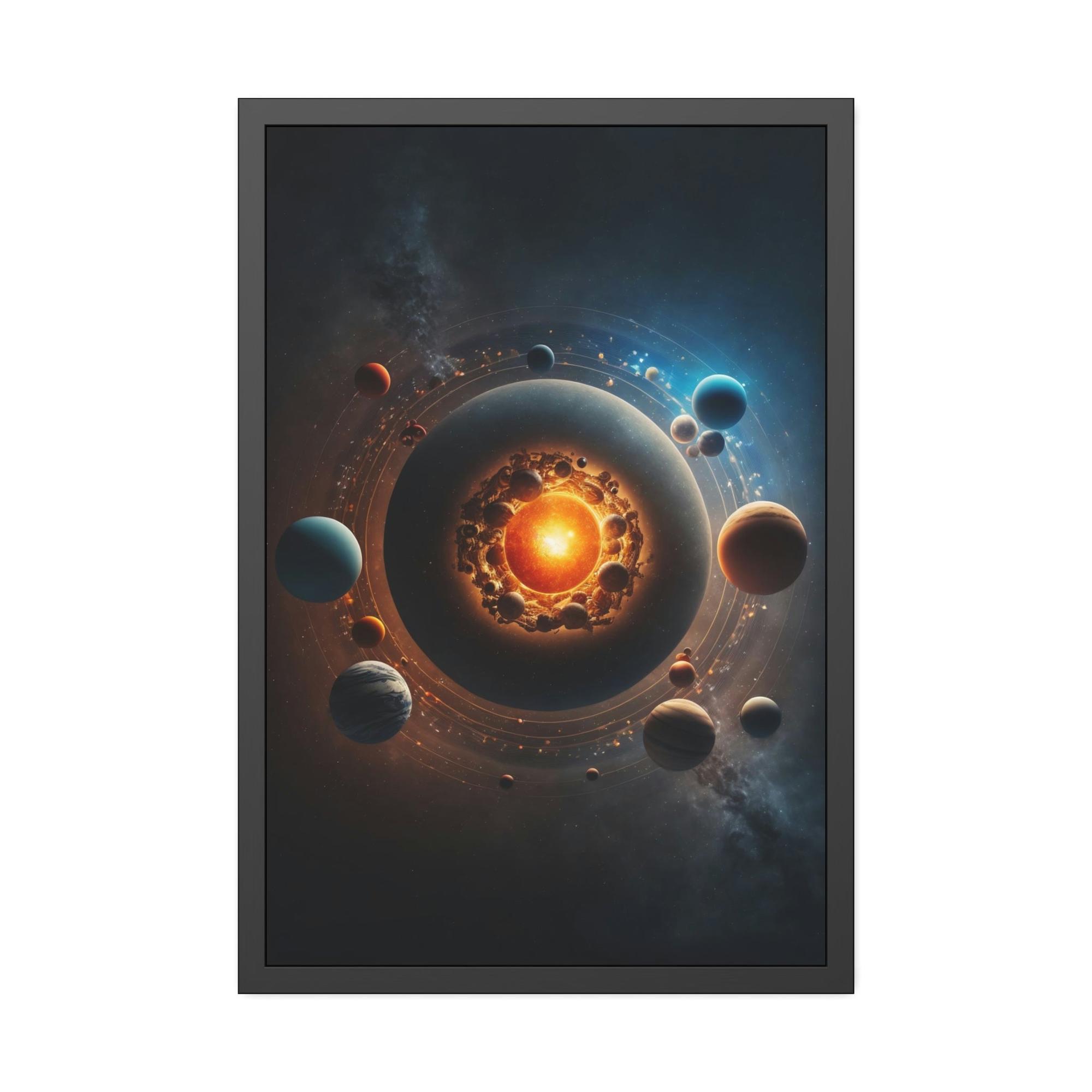 Planets Planetary Alignment: Print on Canvas of Planets in Perfect Formation on a Framed Canvas