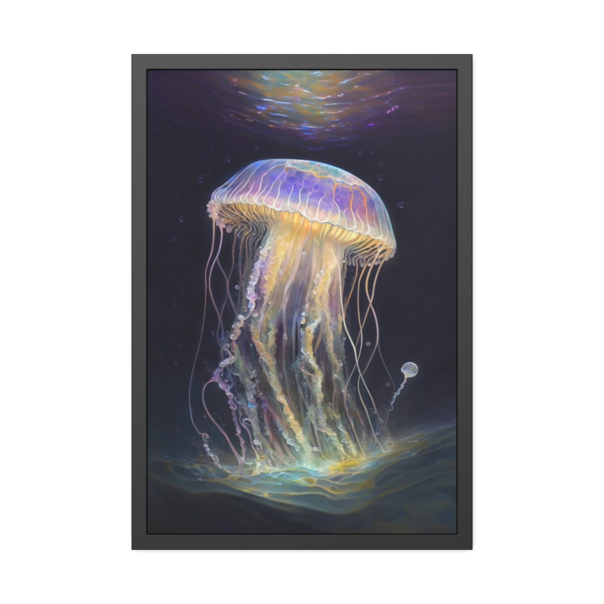 Jellyfishs Mesmerizing Ocean Life: Artistic Print on Canvas Featuring Jellyfishes