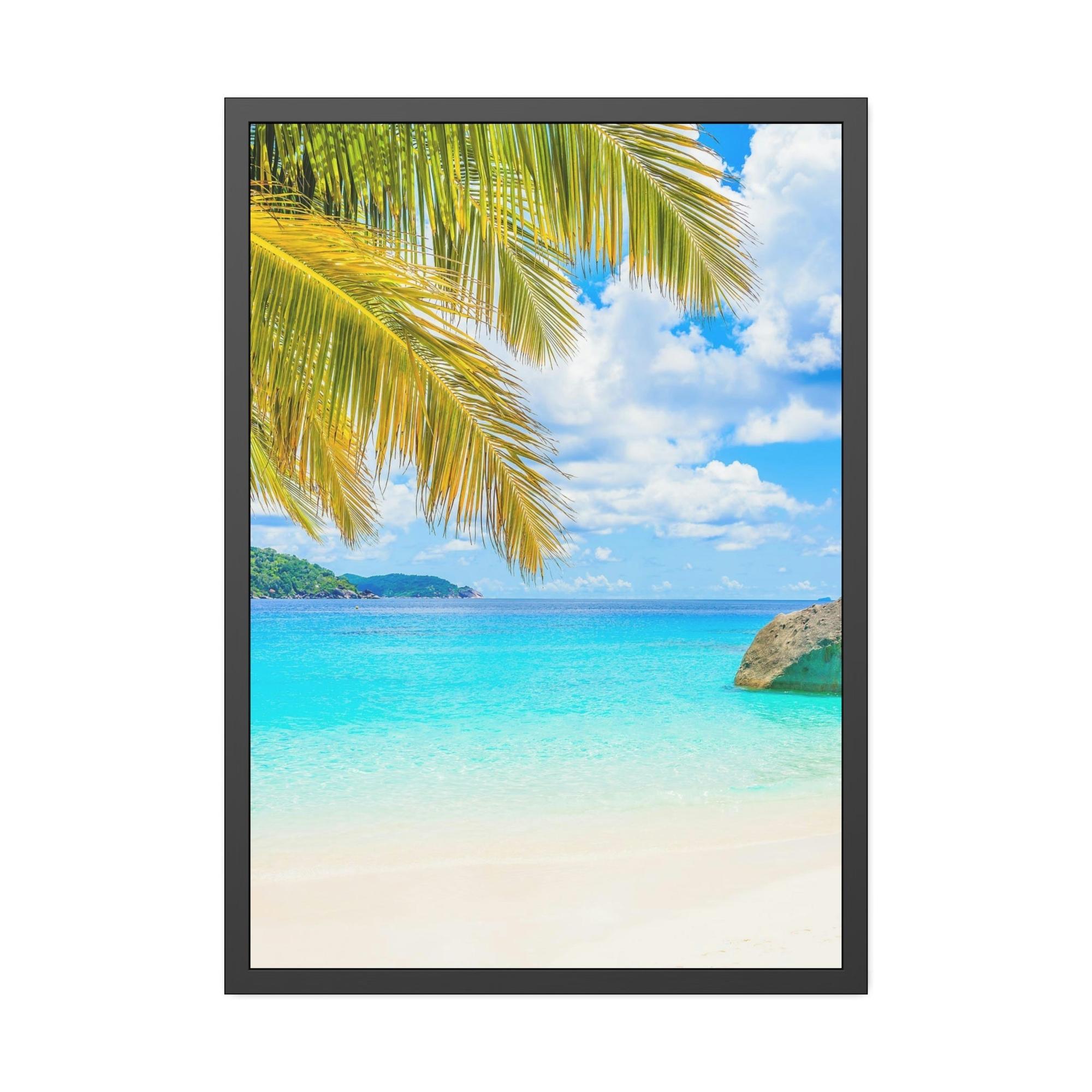 Island Beach Seaside Splendor: Canvas Art of a Tranquil Island Beach Destination