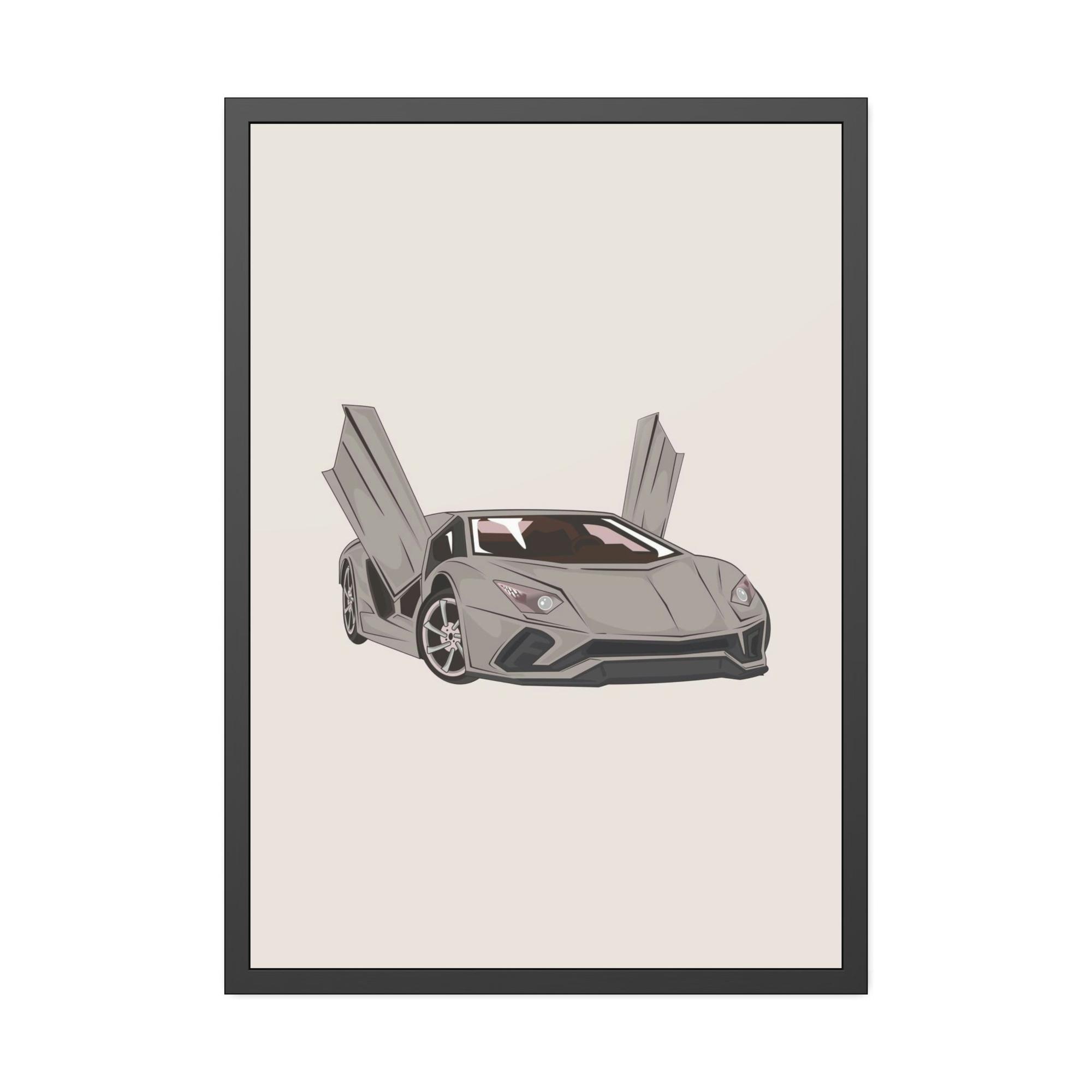 Lamborghini Roaring Beauty: Lamborghini Wall Art on Framed Canvas & Poster