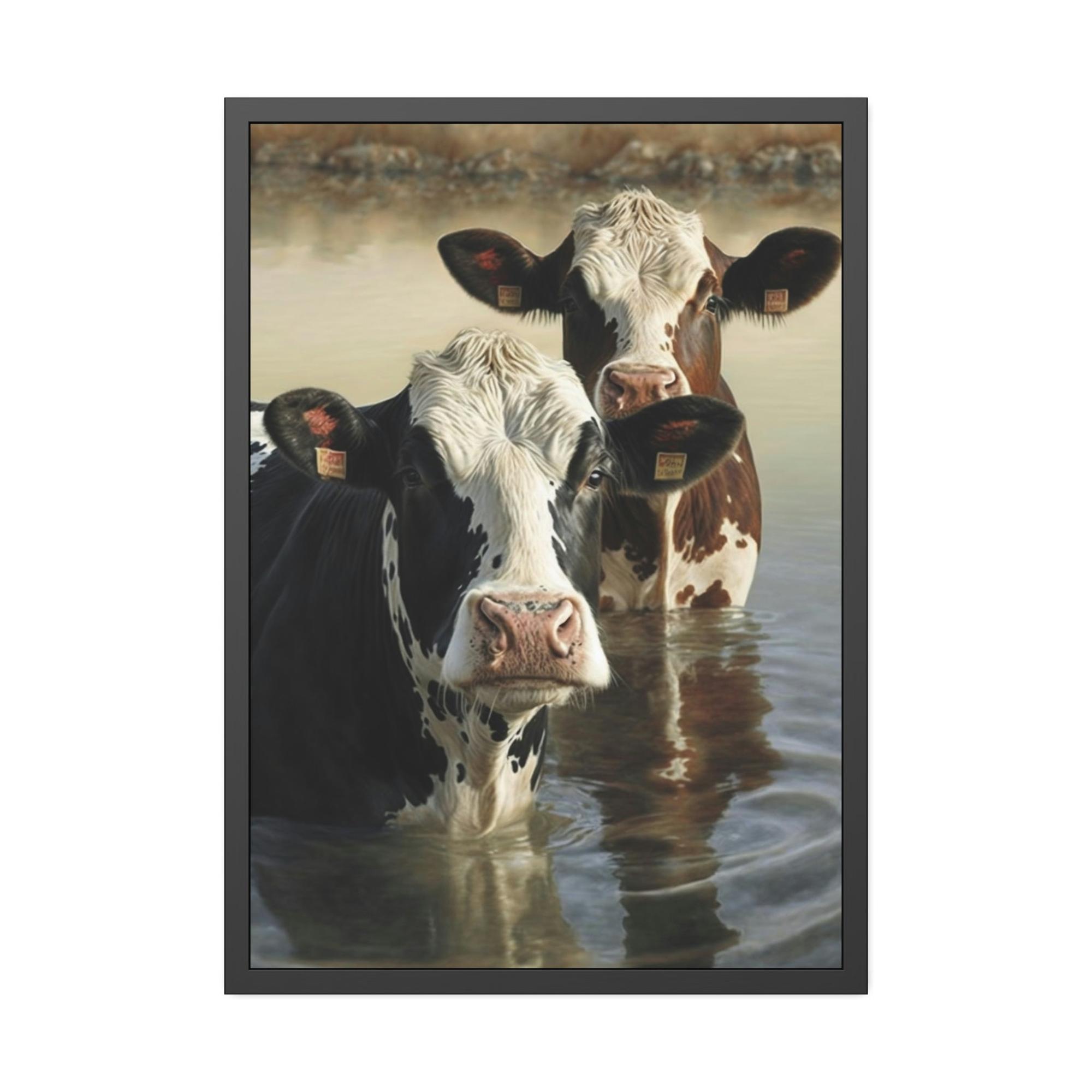 Cows Majestic Cows: A Canvas Depiction of the Farm Life
