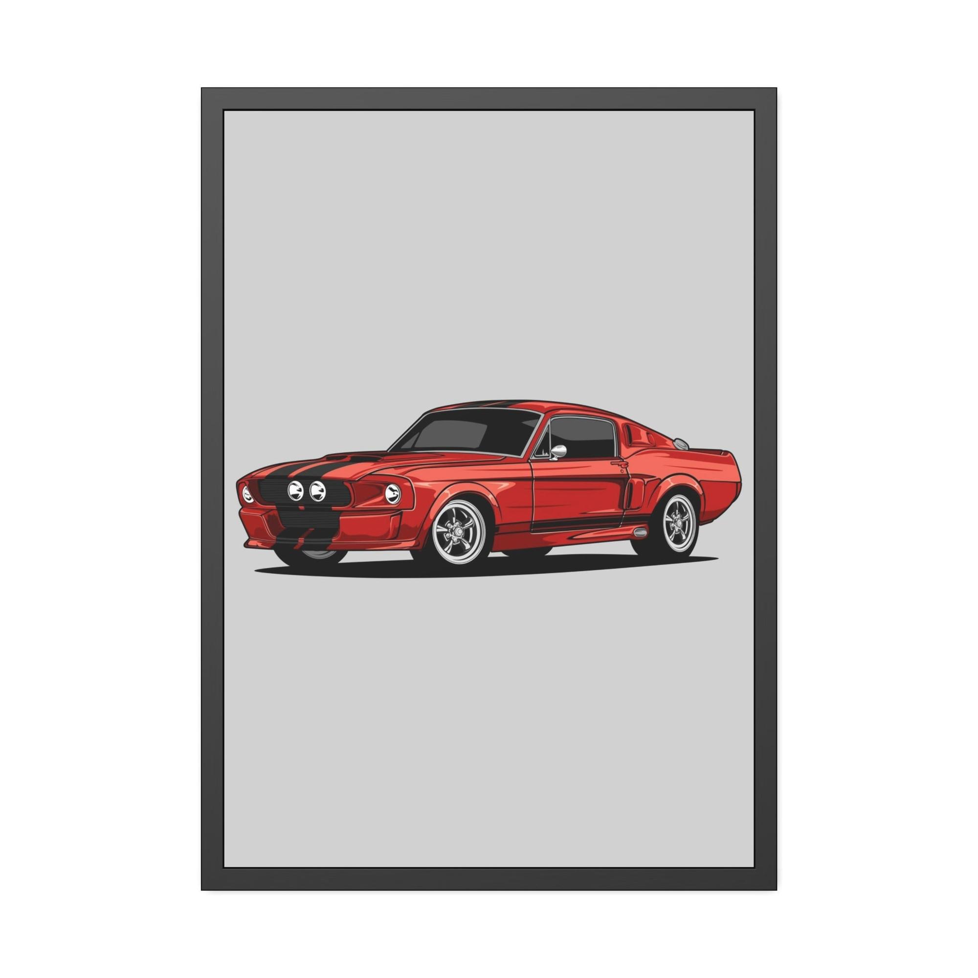 Mustang Racing Aesthetics: Canvas & Poster of a Mustang Sports Car for Wall Decor