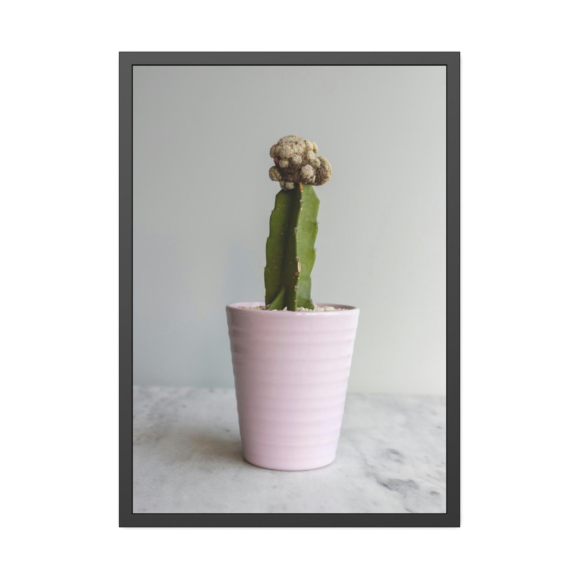 undefined Botanical Bliss: Cactus Print on Canvas and Framed Art