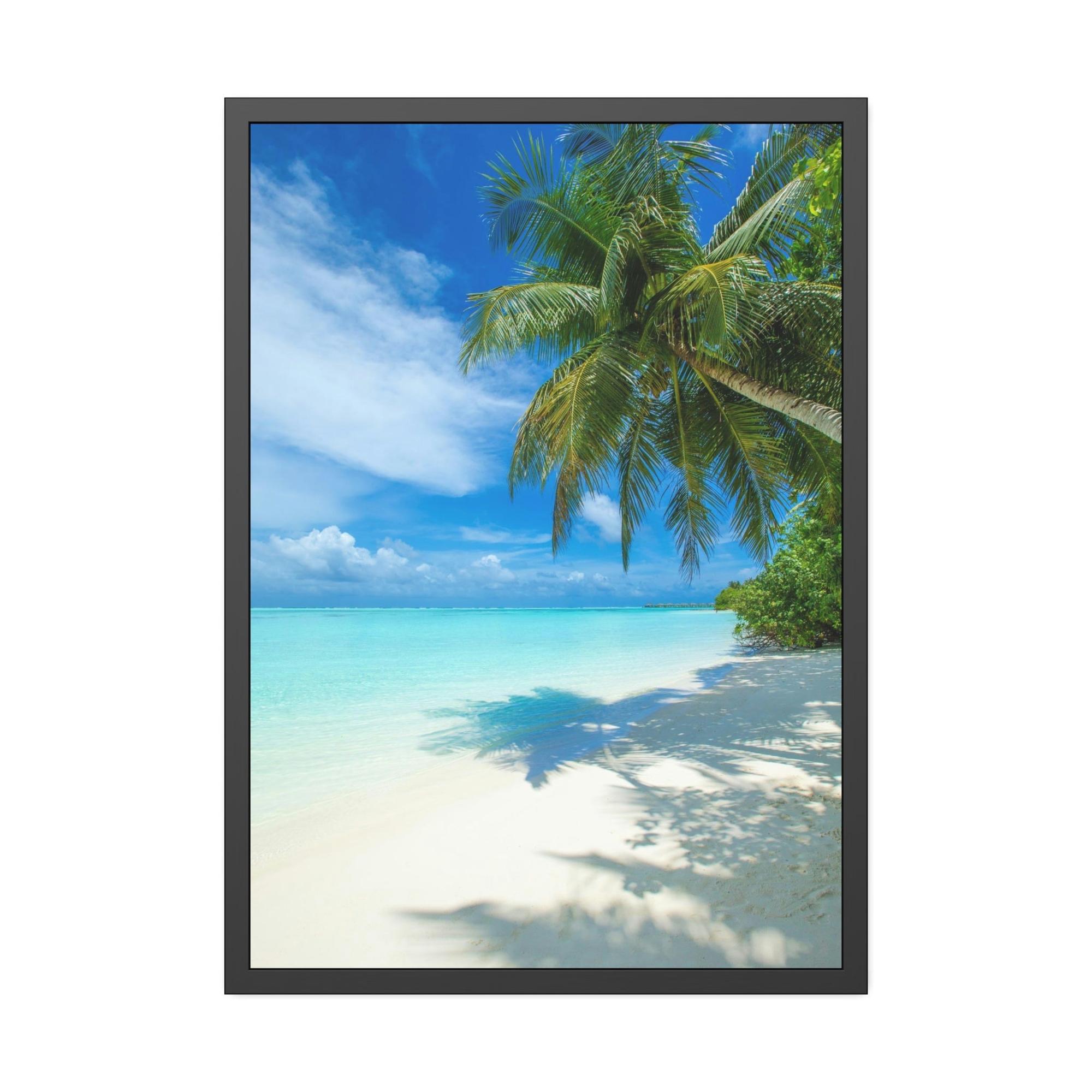 Island Beach Oceanic Dream: Wall Art of a Stunning Island Beach Scene on a Natural Canvas