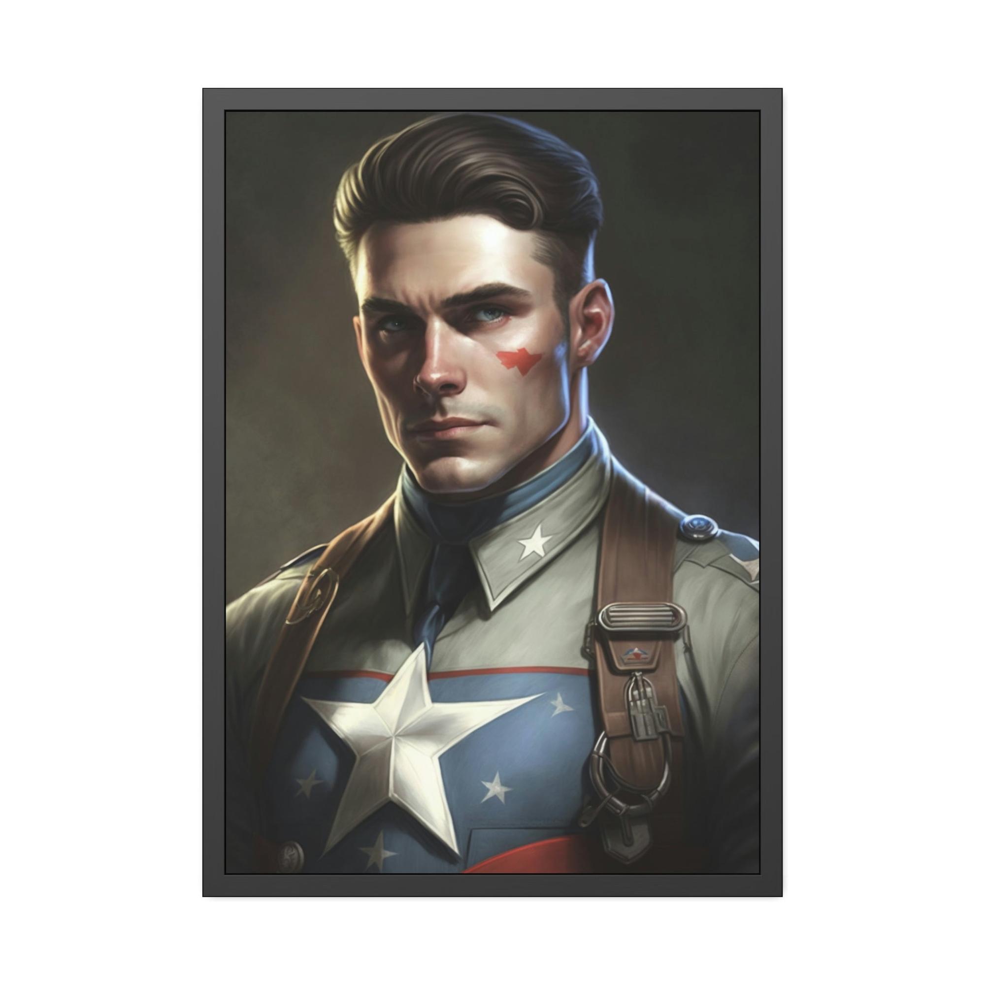 Captain America Marvelous Art: Captain America Print on Canvas and Wall Art Decor