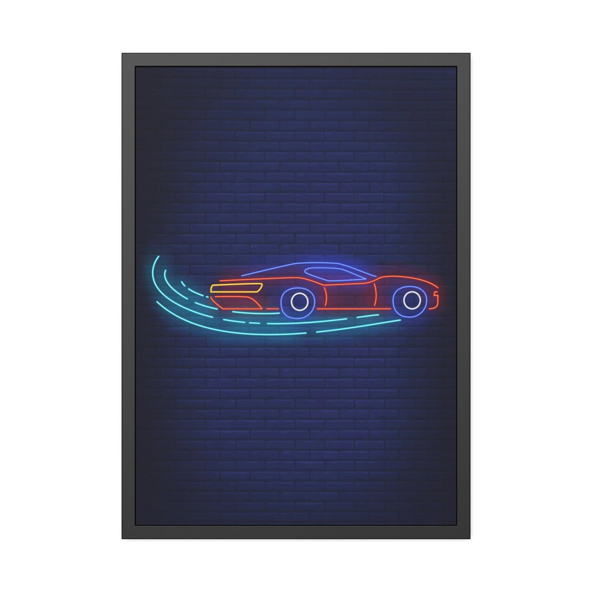 Neon Illuminating Imagination: Neon-themed Wall Art Prints on Natural Canvas