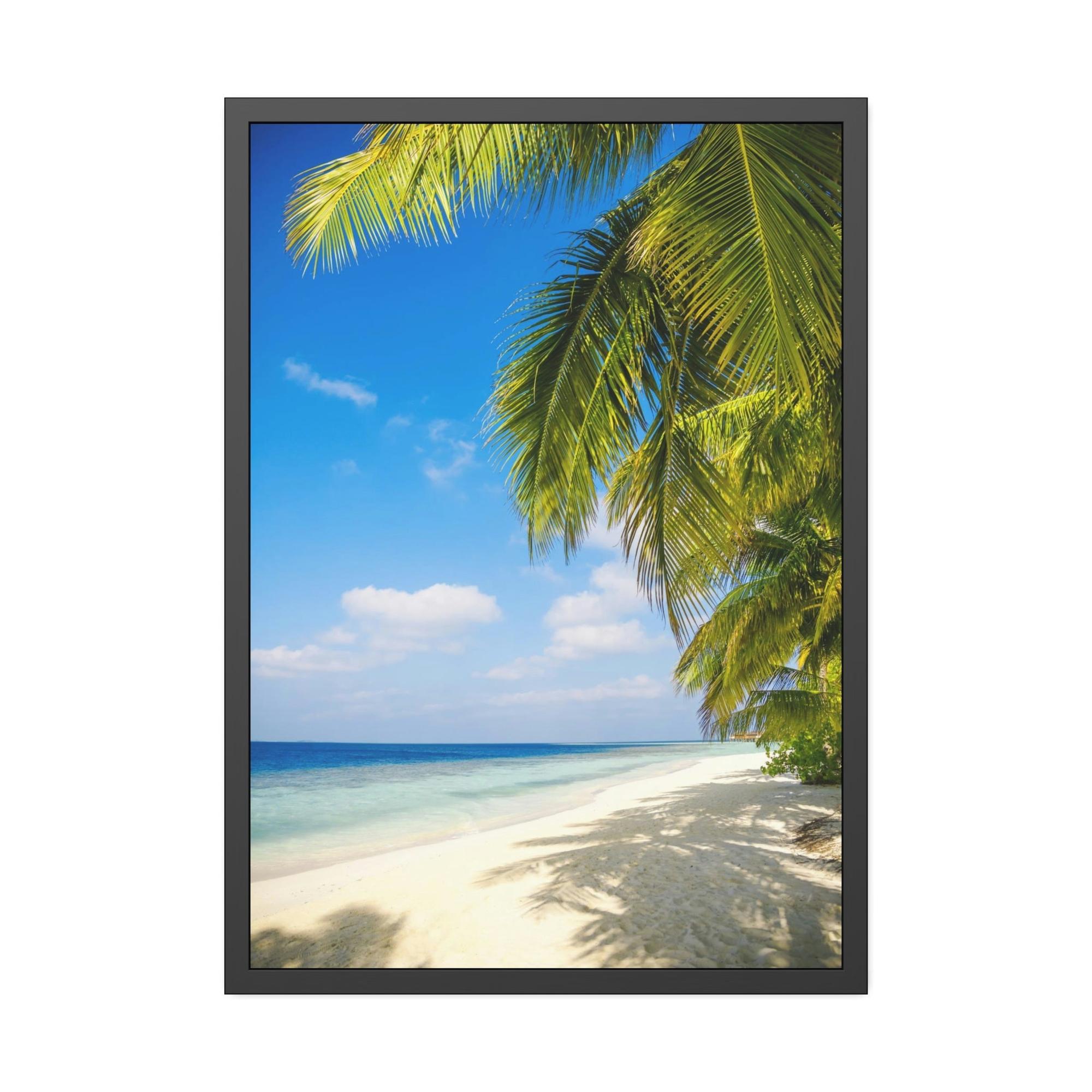 undefined Shores of Serenity: Wall Art of an Island Beach on a Natural Canvas & Poster
