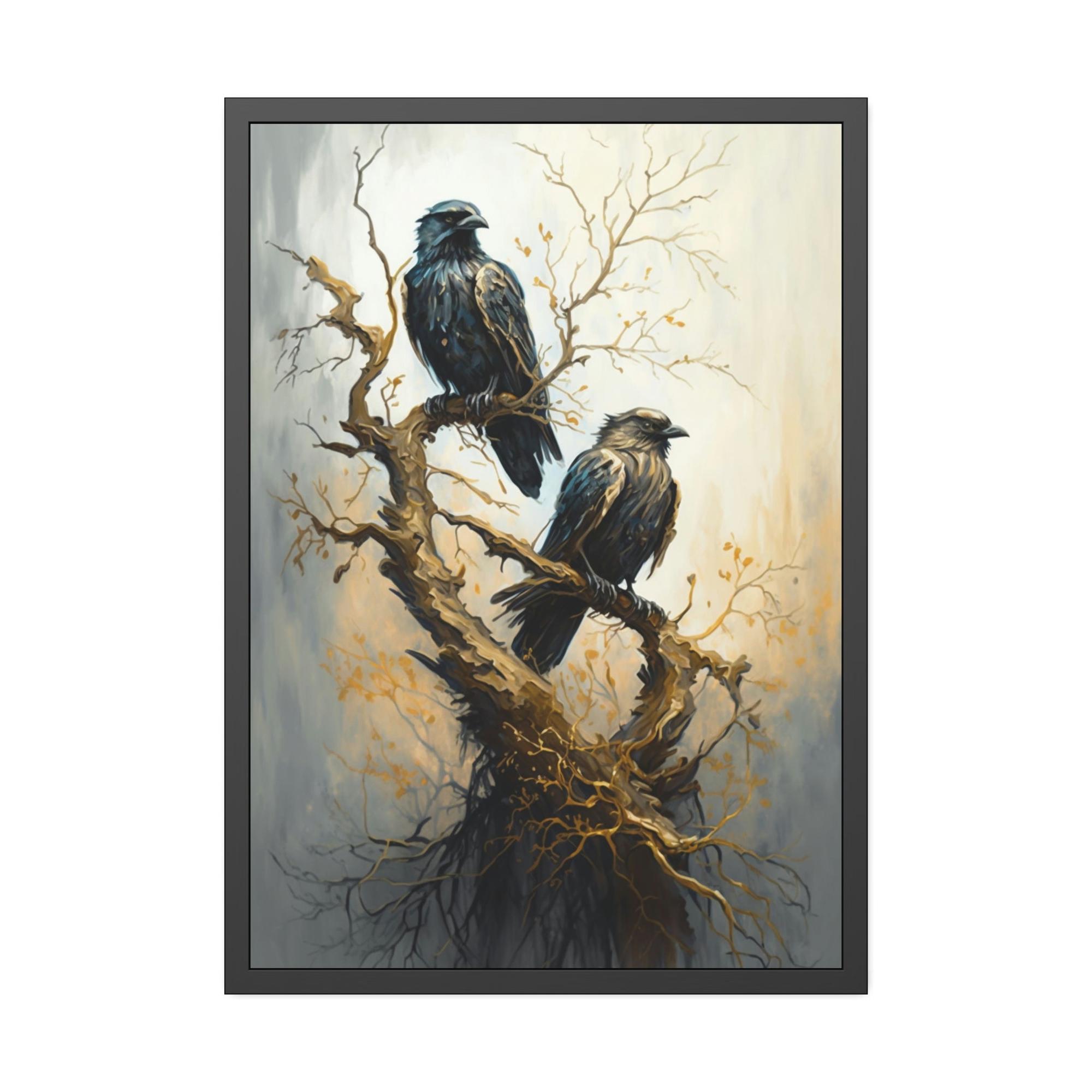 undefined A Gathering of Ravens: A Mystical Forest Scene