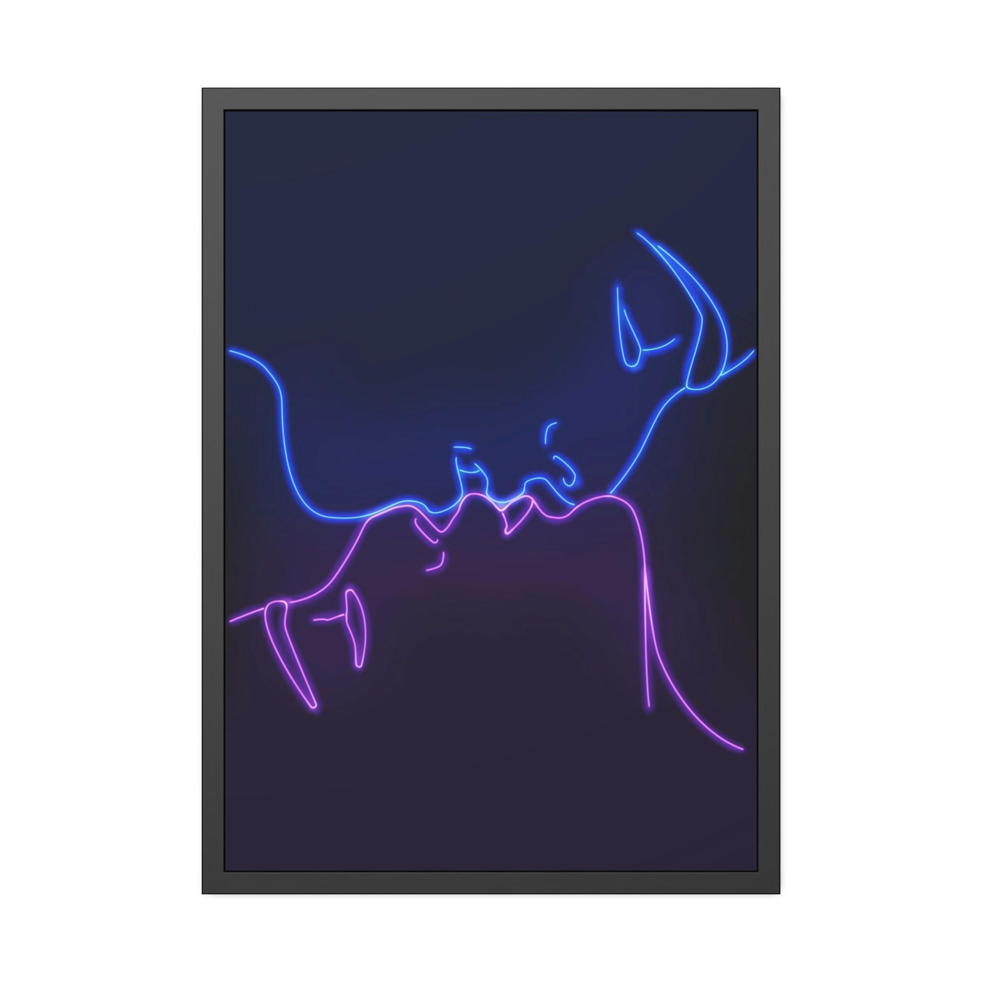 Neon Neon Splendor Unleashed: Radiant Wall Art on Natural Canvas and Framed Poster Prints