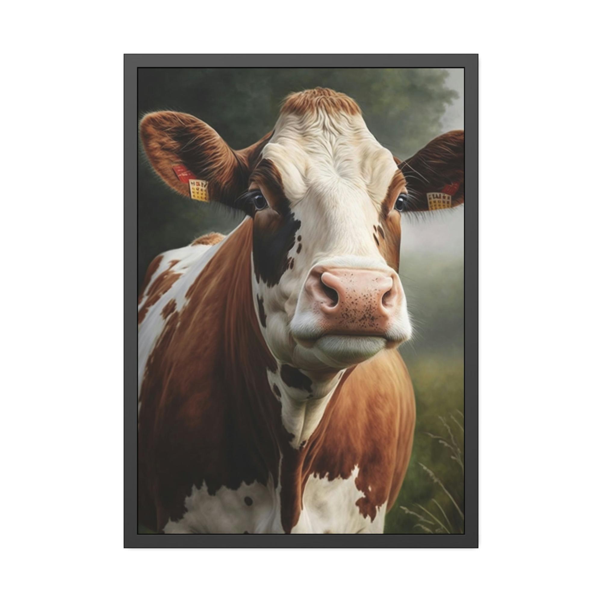 Cows Bovine Beauty: A Painting of Cows in a Field