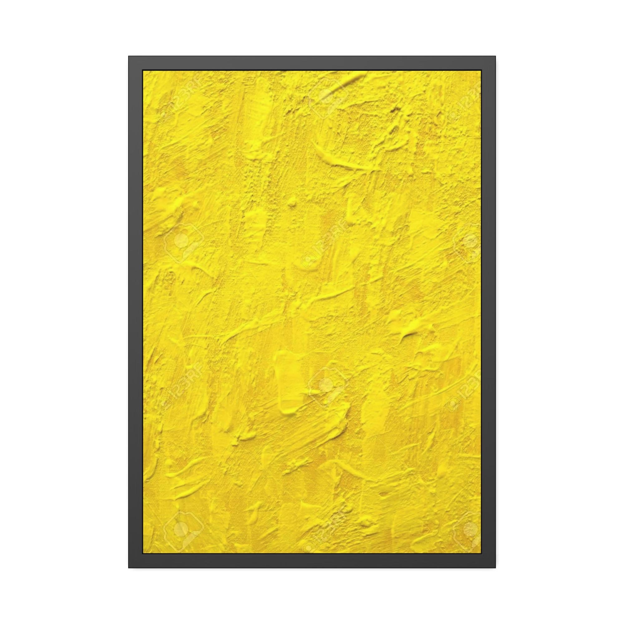 Yellow Relaxing and Serene Wall Art Print of a Yellow Color on Natural Canvas