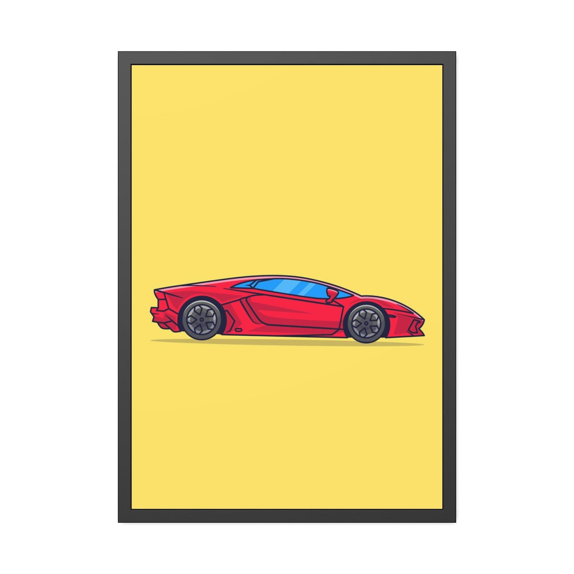 Lamborghini Vibrant Velocity: Red Lamborghini Canvas & Poster Print for Art Enthusiasts