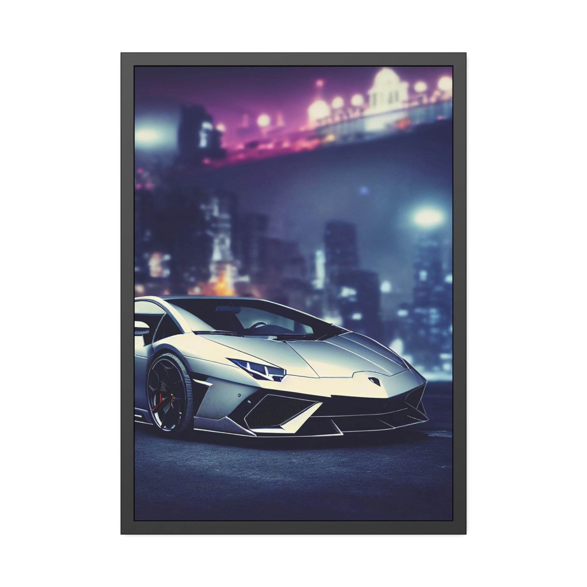 Lamborghini Precision and Power: Framed Canvas  & Poster Art Featuring Lamborghini