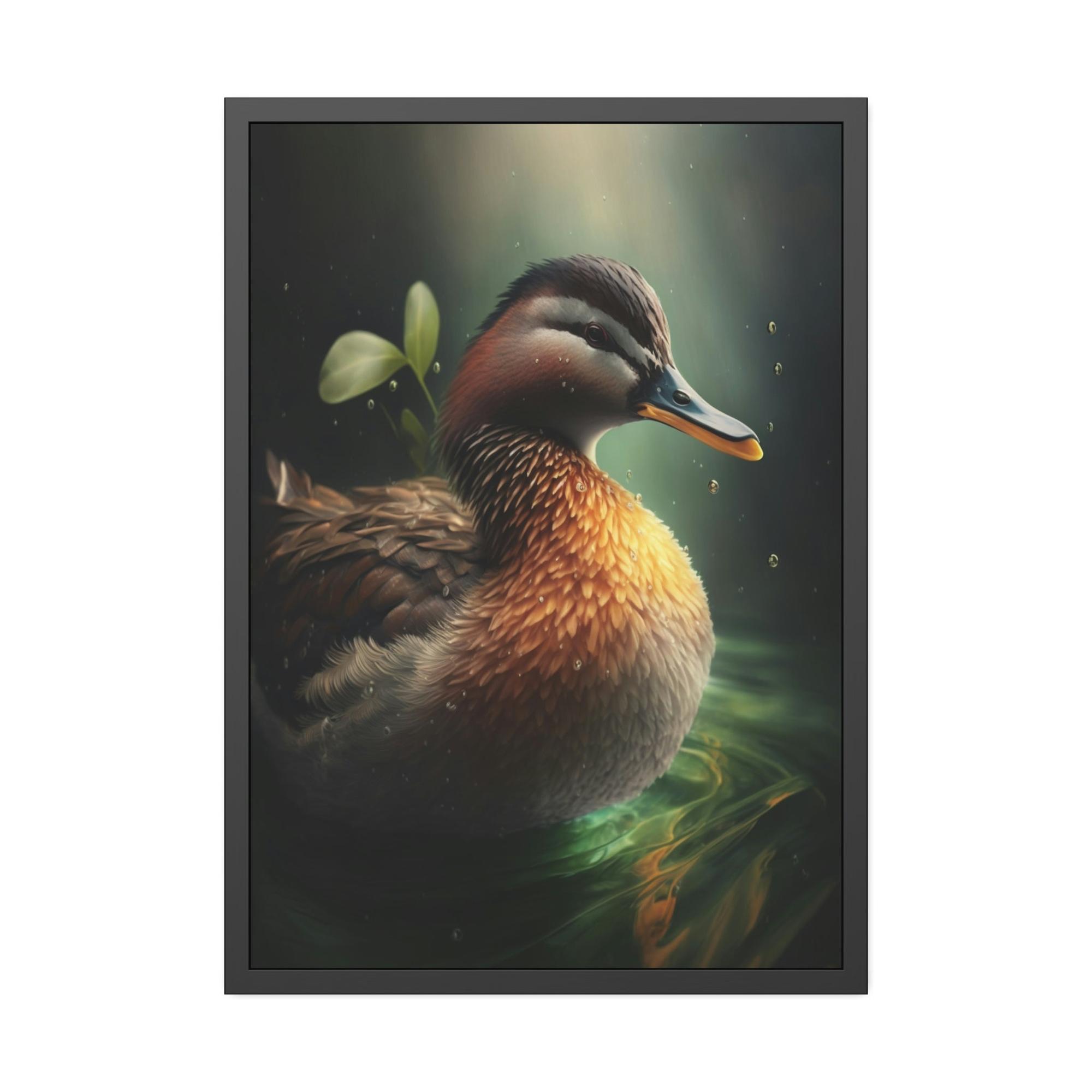 Ducks Graceful Waterfowl: A Painting of Duck in Motion