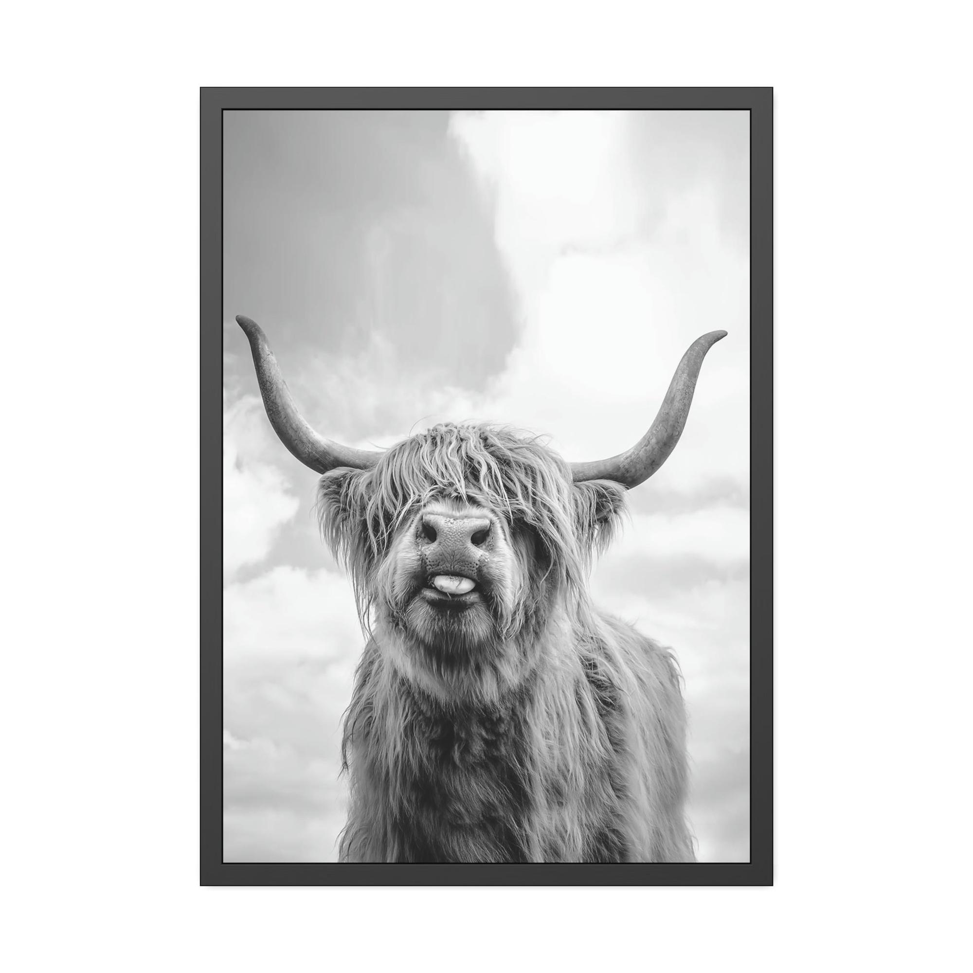 Highland Cow Highland Cow | Wooly Cattle | Black-White Art — Pixoram